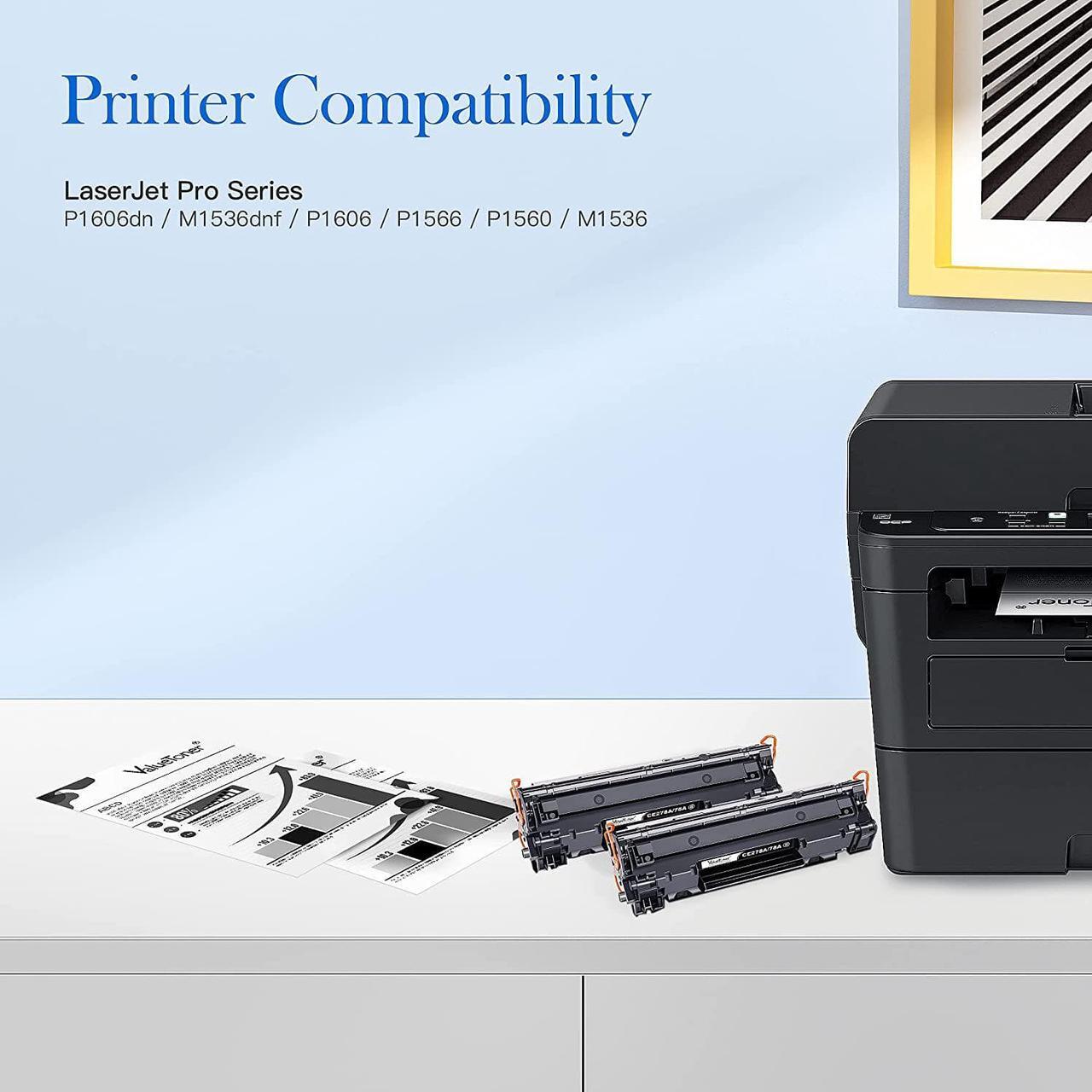 Alt view image 6 of 6 - Valuetoner Compatible Toner Cartridge Replacement  78A Black Toner Cartridge CE278A for Pro M1536dnf, P1606, P1606dn, P1566, P1560, M1536 MFP Printer ( Black, 2 Pack )