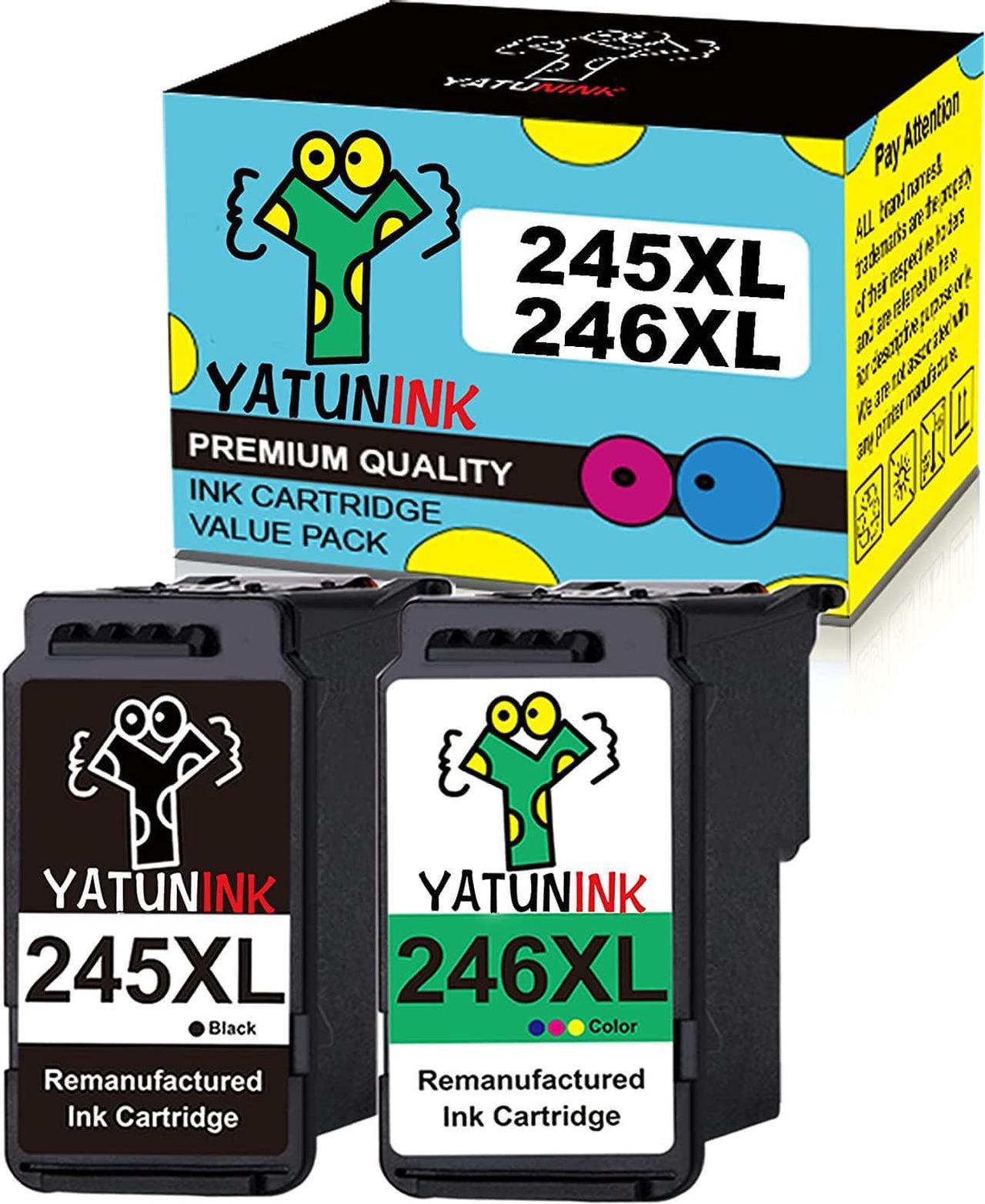 YATUNINK Remanufactured Ink Cartridge Replacement for Canon PG-245XL CL-246XL 245 and 246 XL PG-243 CL-244 Ink Cartridge for Canon TR4520 MG2522 MG2920 MG2922 TS3122 MX490 MX492 Printer Ink (2 Pack)