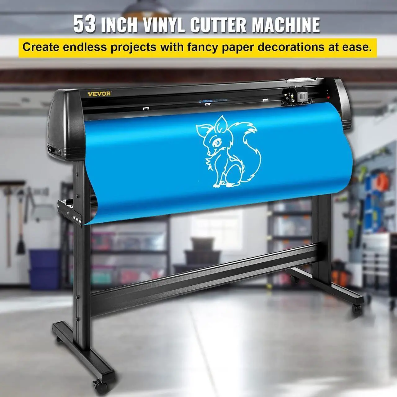 Alt view image 2 of 7 - Vevor Vinyl Cutter Machine 53 Inch Vinyl Cutter 1350mm Plotter Cutter LCD Display Vinyl Plotter Cutter Machine Signmaster Software Sign Making Machine with Stand PC ONLY : Office Products