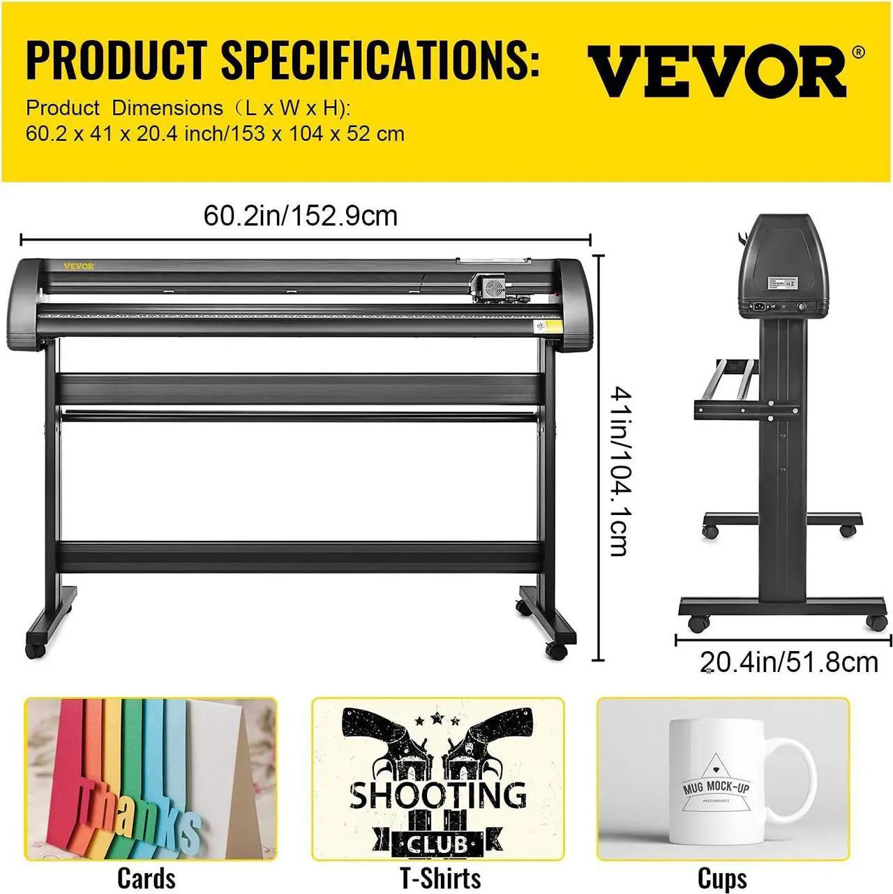 Alt view image 7 of 7 - Vevor Vinyl Cutter Machine 53 Inch Vinyl Cutter 1350mm Plotter Cutter LCD Display Vinyl Plotter Cutter Machine Signmaster Software Sign Making Machine with Stand PC ONLY : Office Products