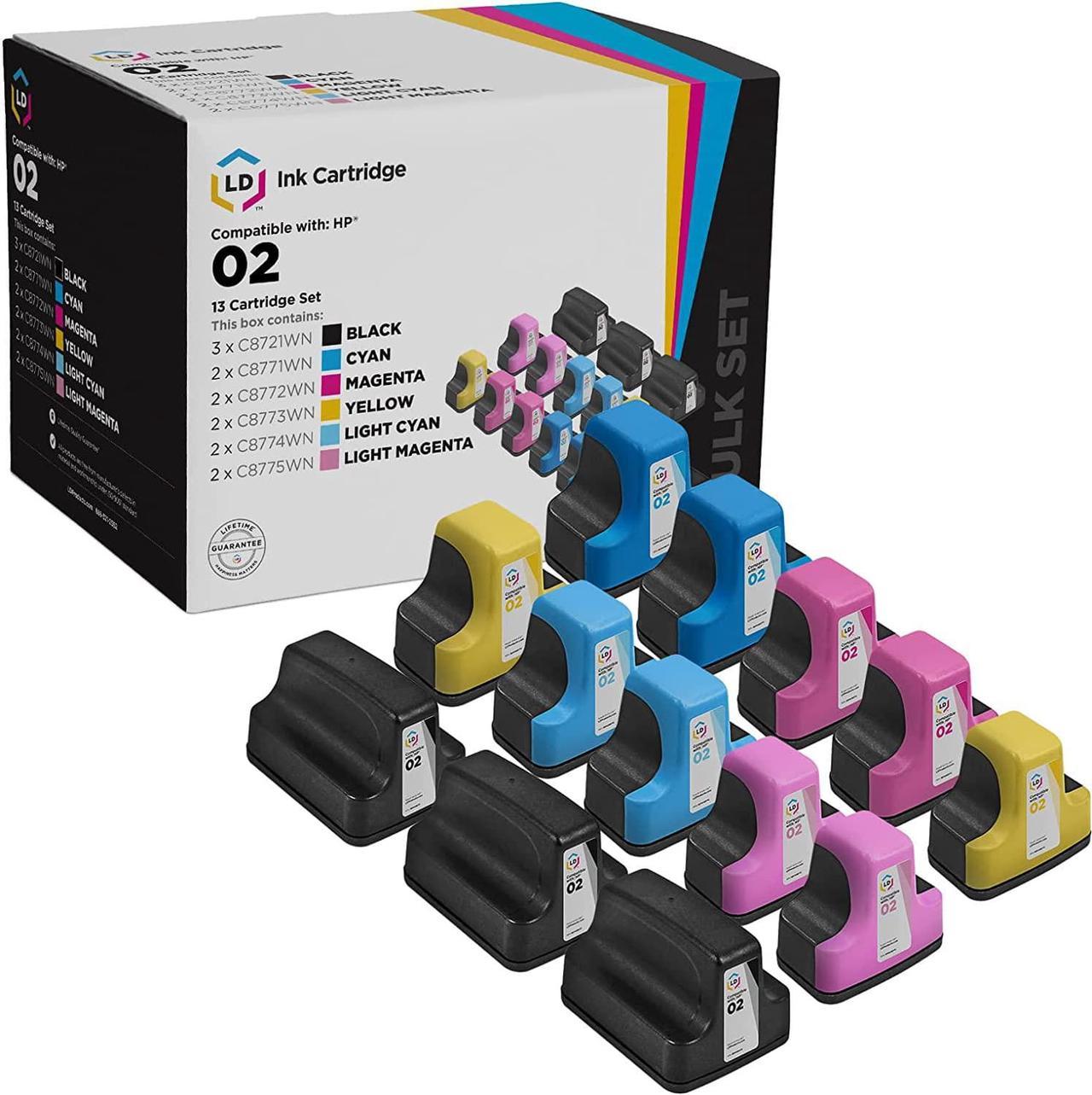 LD Remanufactured Ink Cartridge Replacement  02 (3 Black, 2 Cyan, 2 Magenta, 2 Yellow, 2 Light Cyan, 2 Light ...