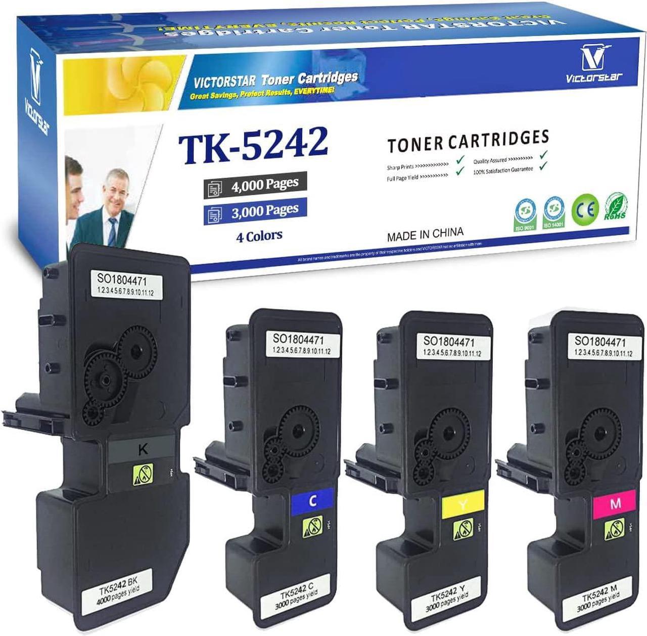 VICTORSTAR @ Compatible Toner Cartridge TK5242 TK-5242 for Kyocera ECOSYS P5026cdn P5026cdw M5526cdn M5526cdw Laser Printers (4 Colors)