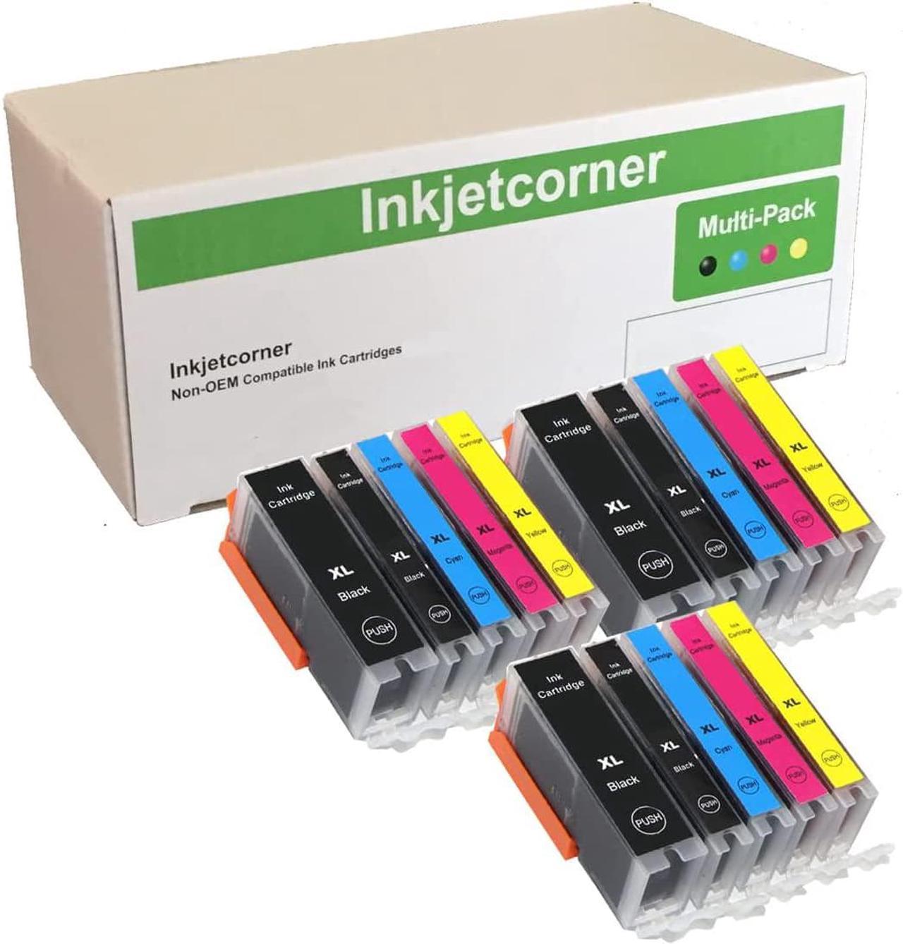 Inkjetcorner Compatible Ink Cartridges for Canon PGI-250 CLI-251 Pixma MG5620 MG6620 MG7520 MG6622 MG5622 iX6820 (Shows Accurate Ink Levels) by Inkjetcorner