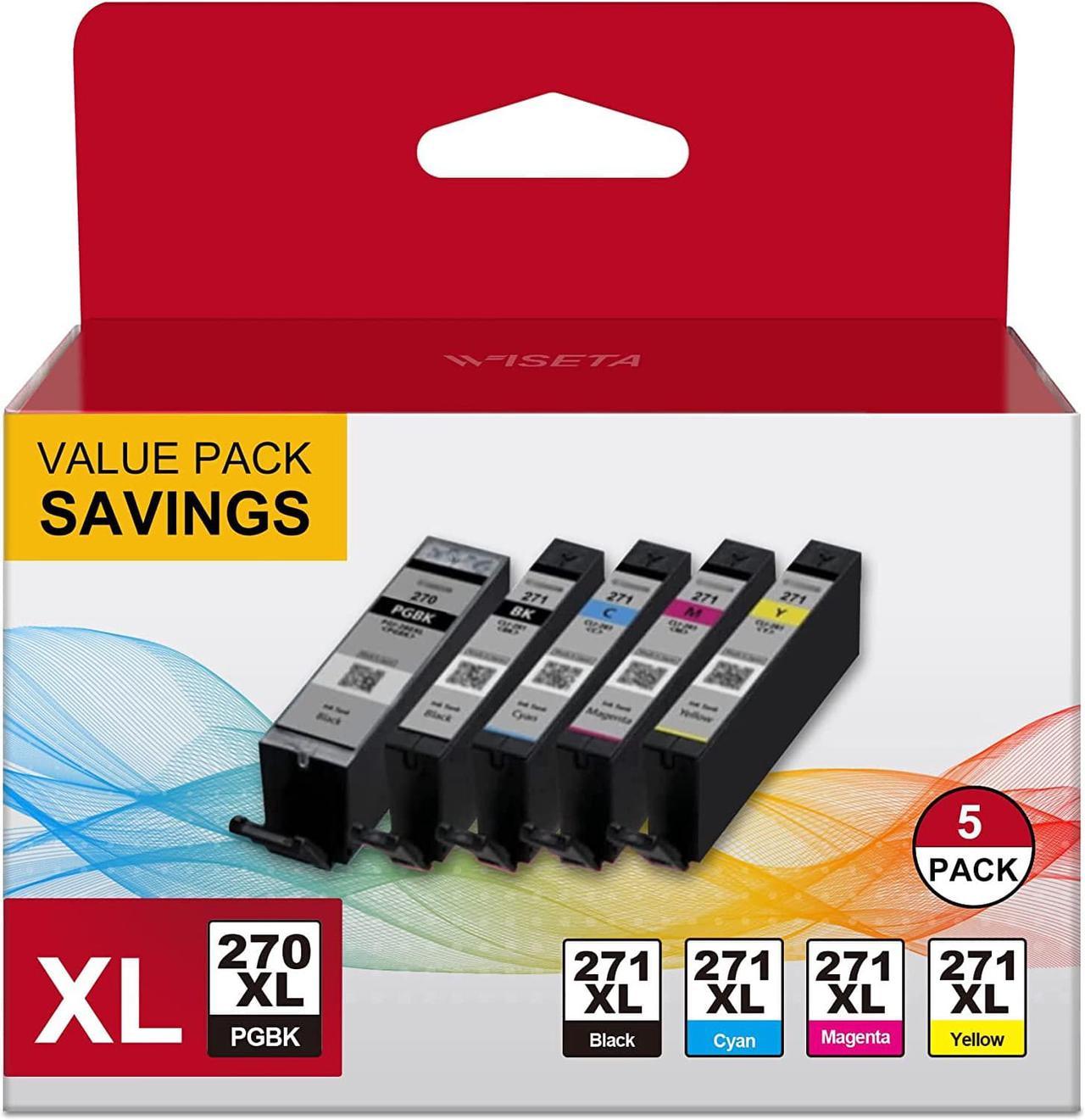 5 Pack - MG6821 Ink Cartridges Replacement for Canon PGI-270XL CLI-271XL PGI270XL CLI271XL PGI270 XL CLI 271 XL to use with MG6821 MG6820 TS6020 TS8020 TS9020 (PGBK, Black, Cyan, Magenta, Yellow)