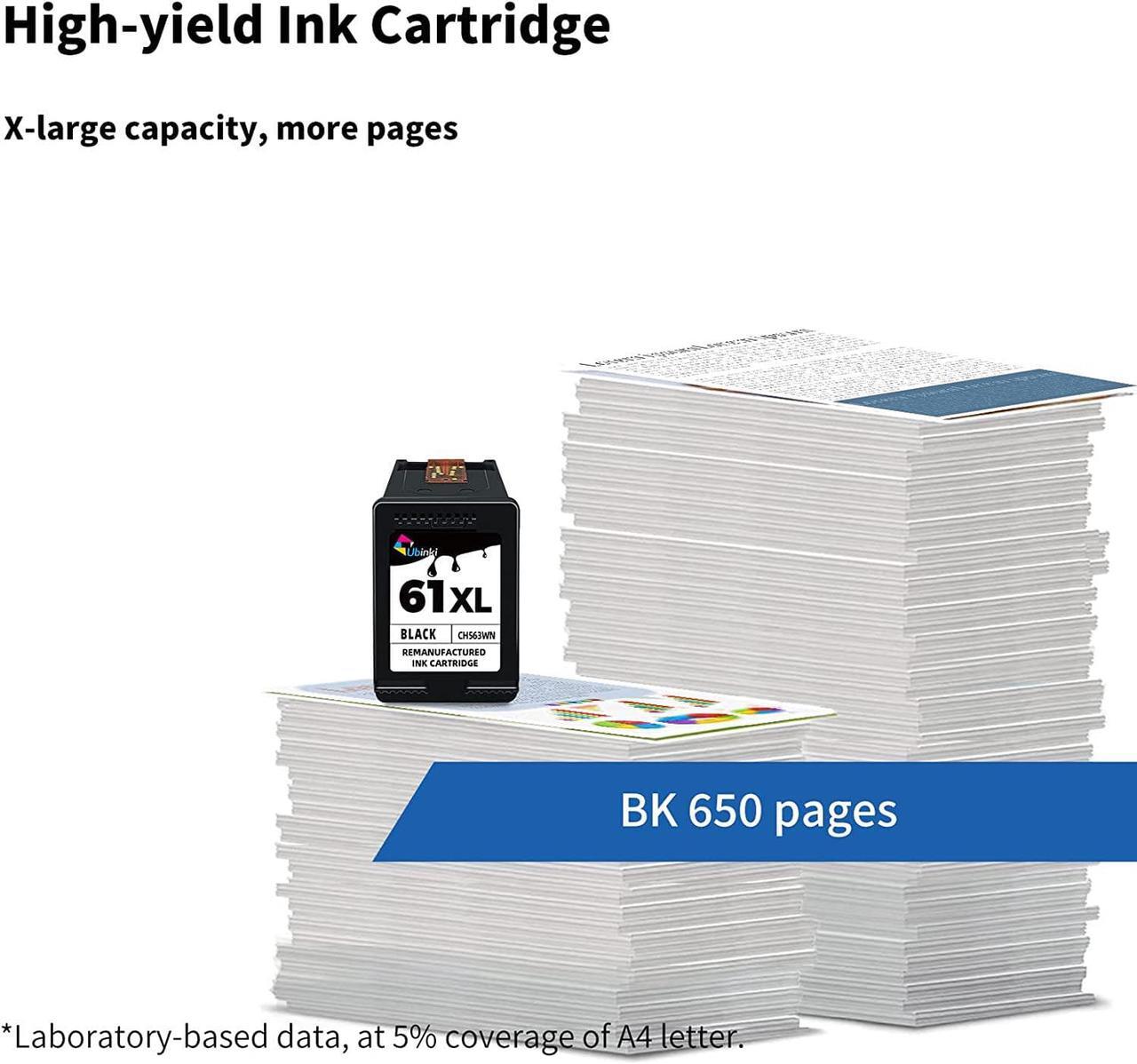 Alt view image 4 of 7 - Ubinki 61XL Ink Cartridges Black Replacement  Ink 61 XL HP61 HP61XL for Envy 4500 5530 4502 4501 5535 5534 DeskJet 2540 1000 1055 1010 1510 3050 3510 OfficeJet 4630 4635 Printer (2-Pack)