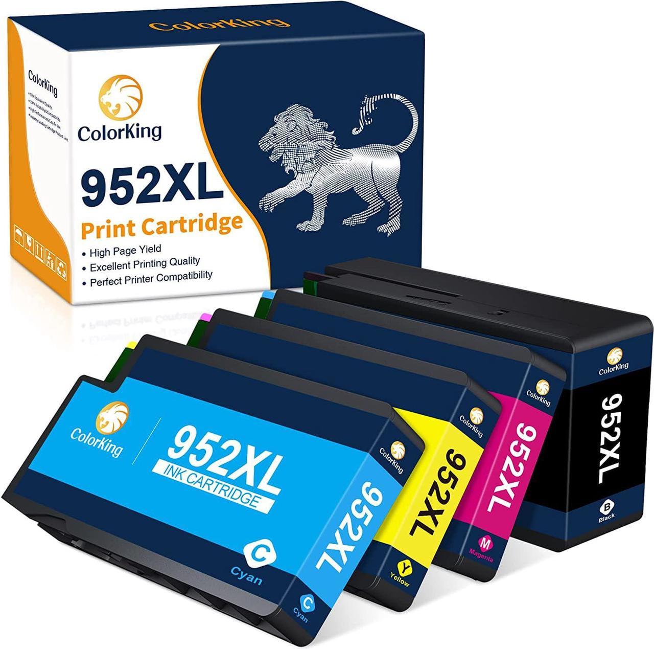 ColorKing Remanufactured Ink Cartridges Replacement  952 952XL to use with HP OfficeJet Pro 8710 8720 7740 7720 8210 8715 8725 8740 8702 Printer (Black, Cyan, Magenta, Yellow)