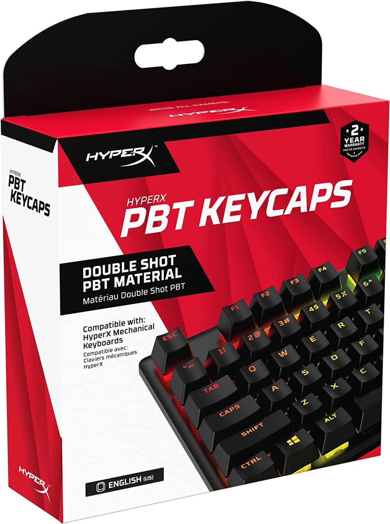Main image of HyperX PBT Keycaps  Full Key Set, Double Shot PBT Material, English (US) Layout, 104 Keys  Black