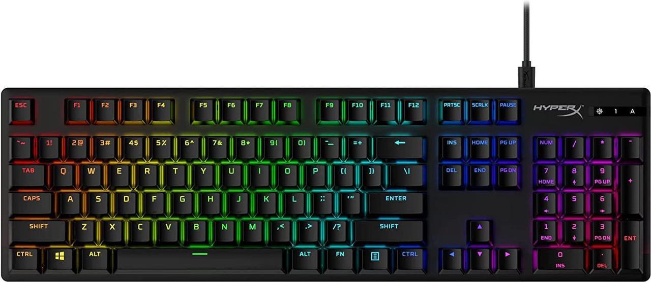 Alt view image 3 of 11 - HyperX PBT Keycaps  Full Key Set, Double Shot PBT Material, English (US) Layout, 104 Keys  Black