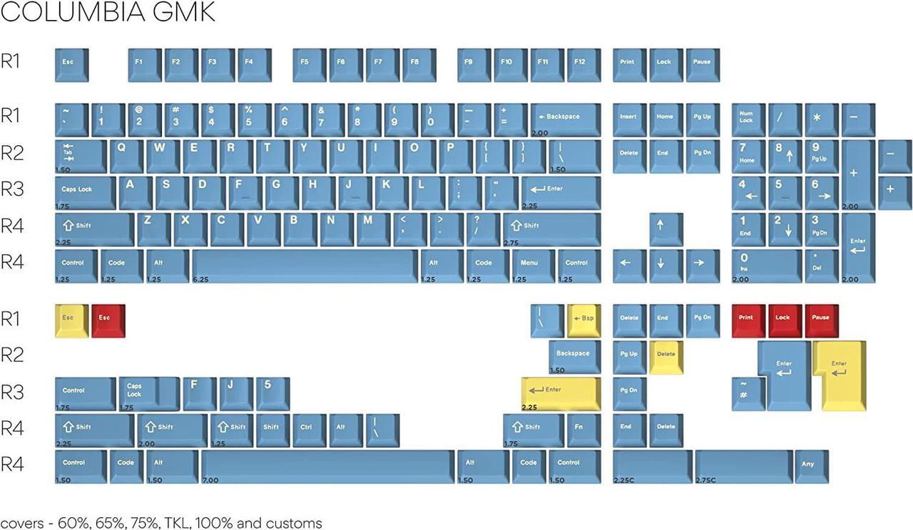 Alt view image 2 of 7 - DROP + MiTo GMK Godspeed Custom Keycap Set - Doubleshot Cherry Profile - Compatible with Cherry-MX Style Stems & Layouts: 60%, 65%, 75%, TKL, 100% Mechanical Keyboards (Columbia Kit)