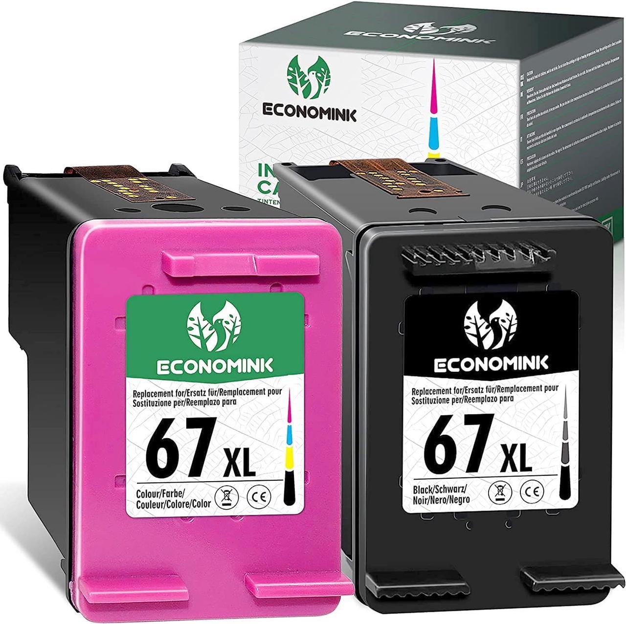 Economink Remanufactured Ink Cartridge Replacement  Ink 67 67XL for Envy 6055 6000 6052 6032 6022 Pro 6455 DeskJet 2755 2722 2700 2732 2752 2725 2724 2710 Plus 4155 Printer