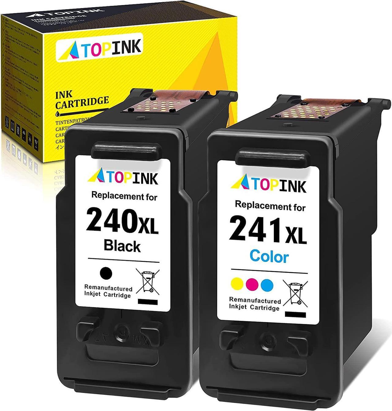 ATOPINK 240xl 241xl Combo Pack, Remanufactured Ink Cartridge Replacement for Canon PG-240XL CL-241XL, 240 241 Ink (Black, Color) 240xl 241xl for Canon Pixma TS5100 MG3620 MG3600 MX472 MG3120 Printer