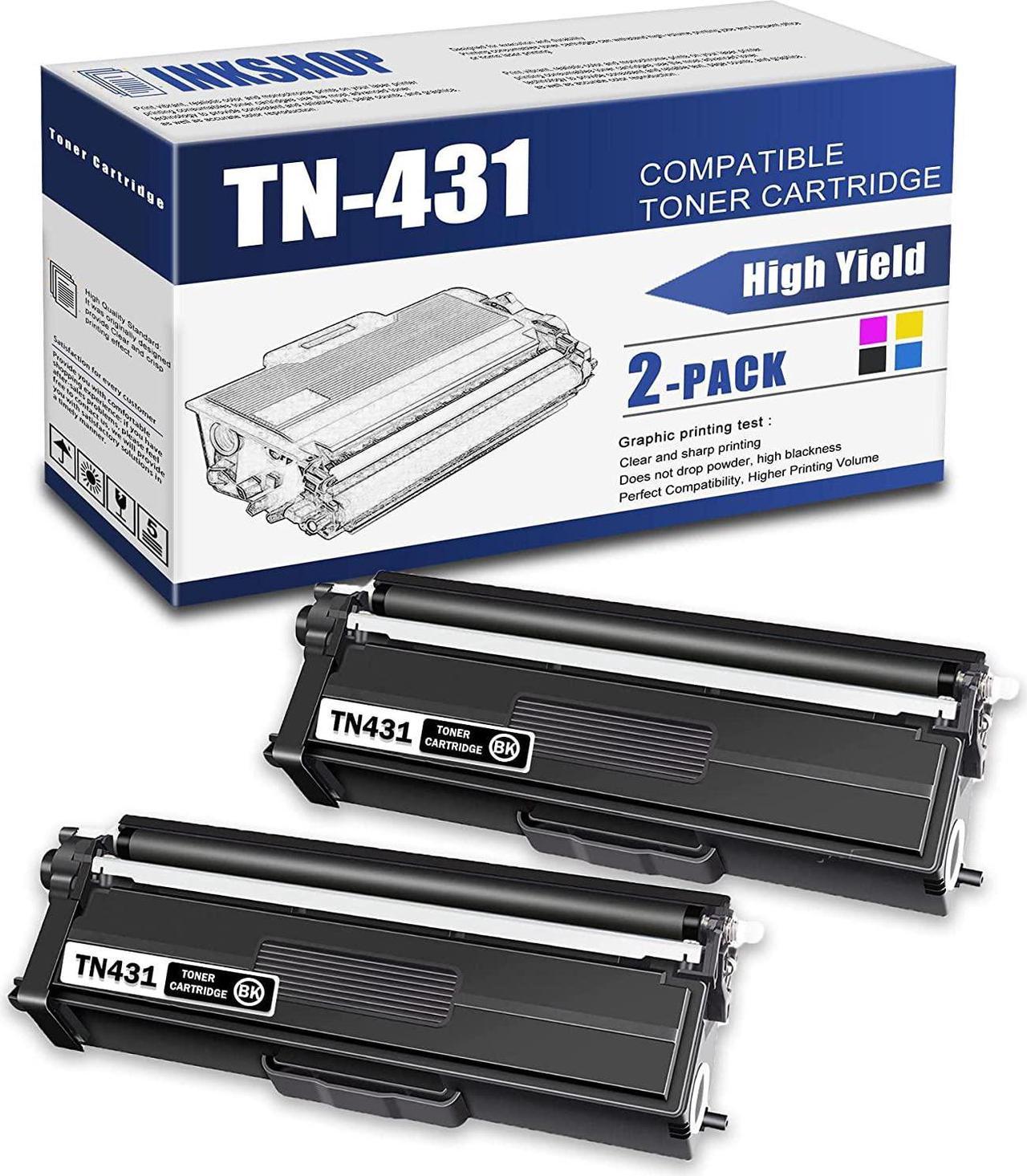 TN431 Compatible TN-431 Black Toner Cartridge Replacement for Brother TN-431 HL-L8260CDW HL-L8360CDW DCP-L8410CDW MFC-L8610CDW Toner.(2 Pack)