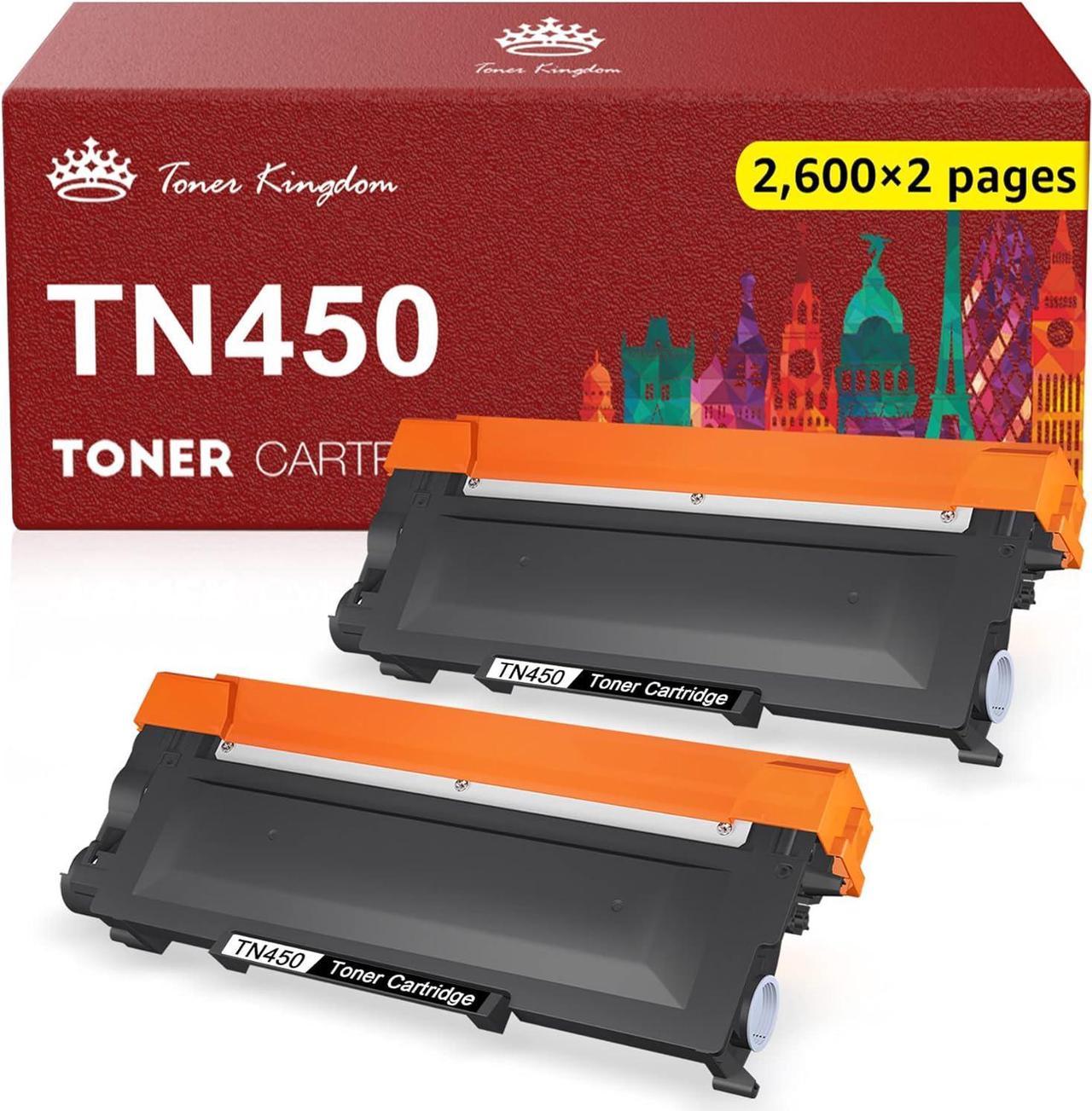 Toner Kingdom Compatible Toner-Cartridge Replacement for Brother TN450 TN-420 TN-450 TN420 for HL-2270DW HL-2280DW HL-2230 HL-2240 MFC-7360N MFC-7860DW DCP-7065DN Intellifax 2840 2940 (Black, 2 Pack)