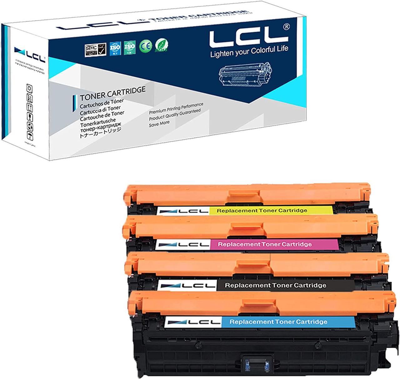 LCL Remanufactured for HP 307A CE740A CE741A CE742A CE743A (4-Pack,Black,Cyan,Magenta,Yellow) Toner Cartridge for HP Color Laserjet CP5225 CP5225n CP5225dn