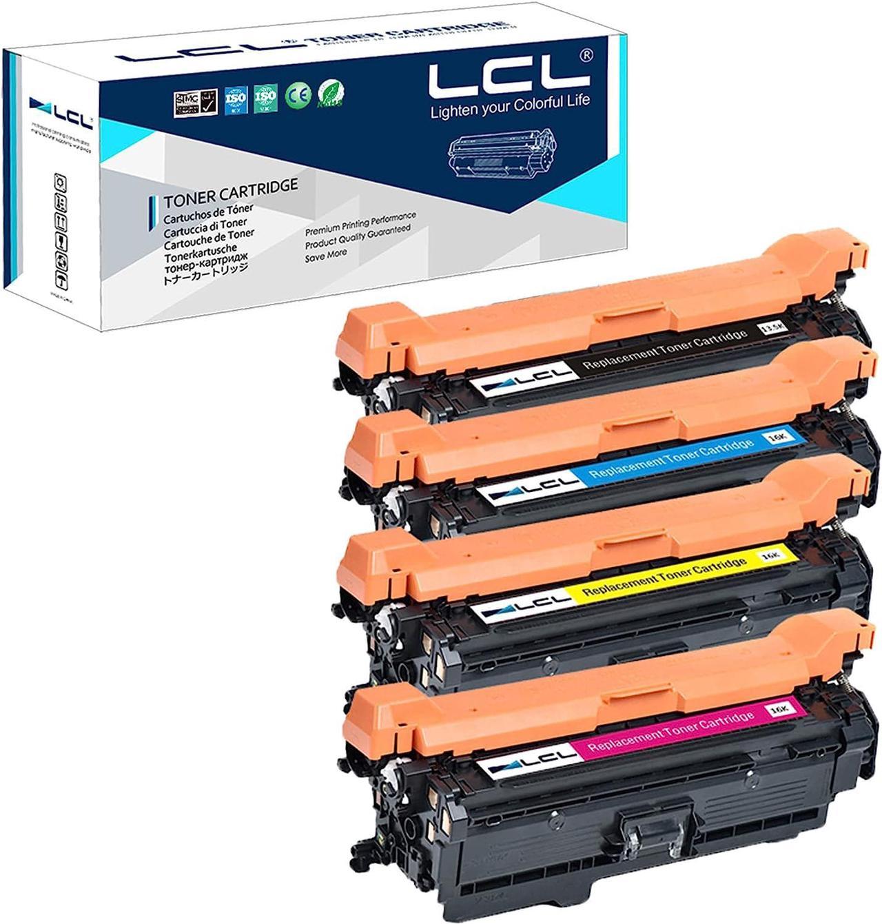 LCL Remanufactured for HP 651A CE340A CE341A CE342A CE343A (4-Pack,Black Cyan Magenta Yellow) Toner Cartridge for HP Laserjet MFP M775 M775dn M775f M775z M775z+