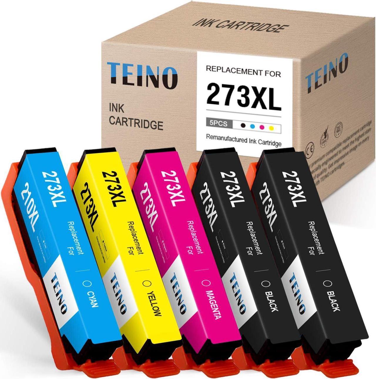 TEINO Remanufactured Ink Cartridge Replacement for Epson 273XL 273 T273XL for Expression Premium XP-610 XP-620 XP-820 XP-810 XP-800 XP-520 XP-600 (Black, Photo Black, Cyan, Magenta, Yellow, 5 Pack)