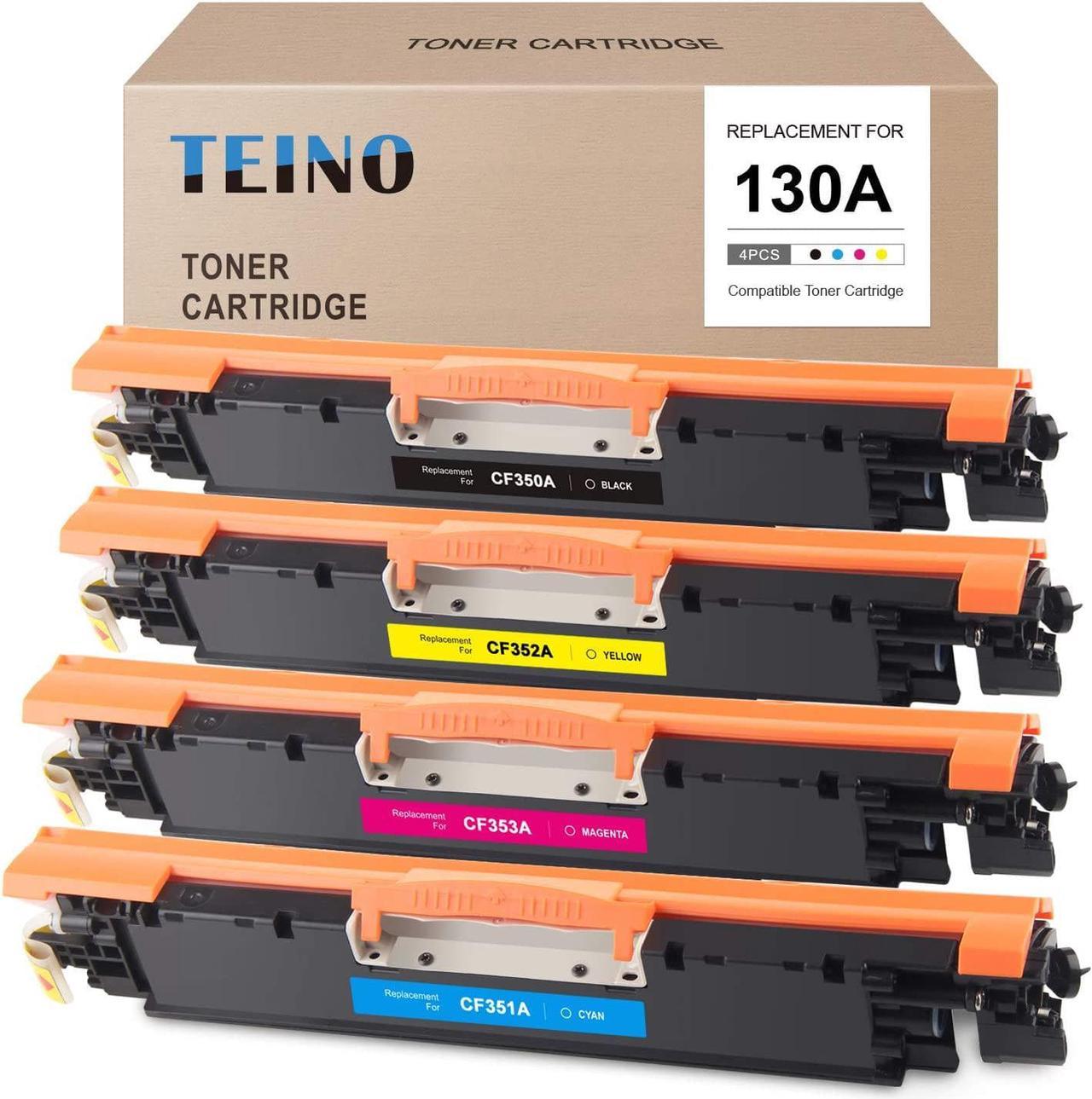 TEINO Compatible Toner Cartridge Replacement for HP 130A CF350A CF351A CF352A CF353A use with HP Color Laserjet Pro MFP M176n M177fw (Black, Cyan, Magenta, Yellow, 4-Pack)