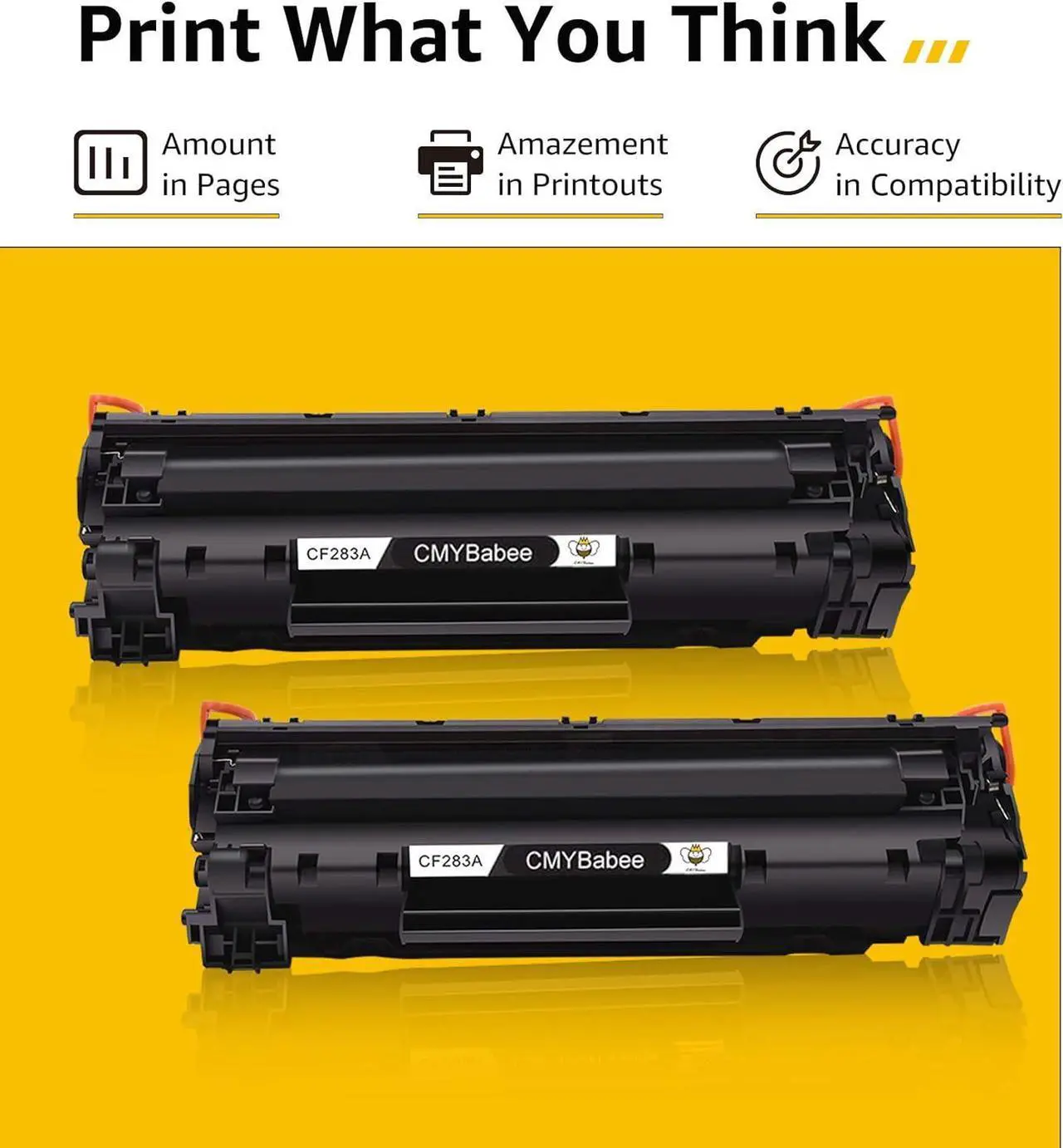 Alt view image 2 of 7 - CMYBabee Compatible Toner Cartridge Replacement  83A CF283A  Laserjet Pro MFP M127fw M225dw M127fn M125nw M201dw M225dn M201n M125a Printer Ink (Black, 2-Pack)