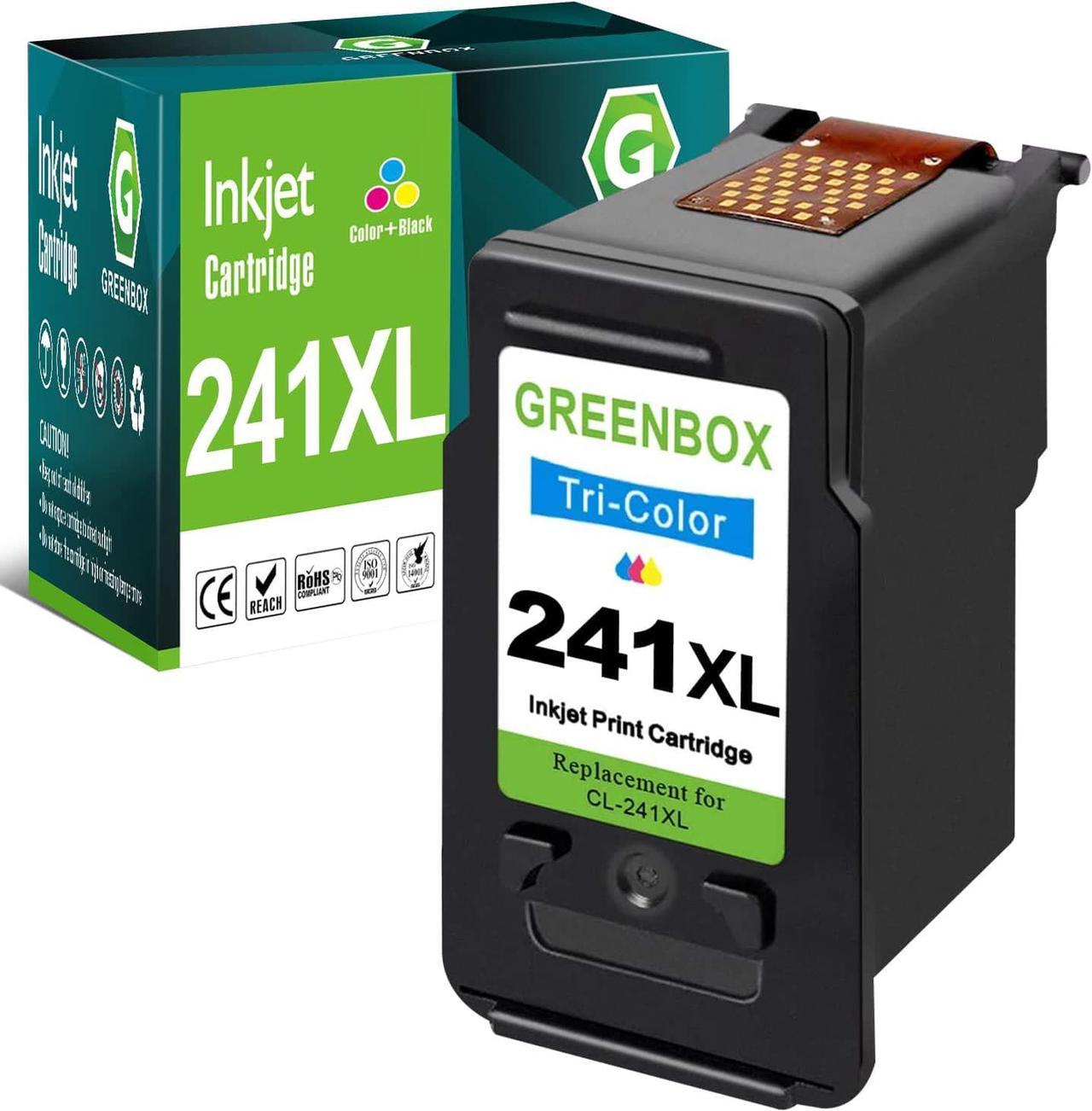 GREENBOX Remanufactured 241XL High-Yield Color Ink Cartridge Replacement for Canon CL-241XL 241 XL for Canon PIXMA MG3620 TS5120 MX532 MX472 MX452 MG3522 MG2120 MG3520 MG3220 Printer (1 Tri-Color)