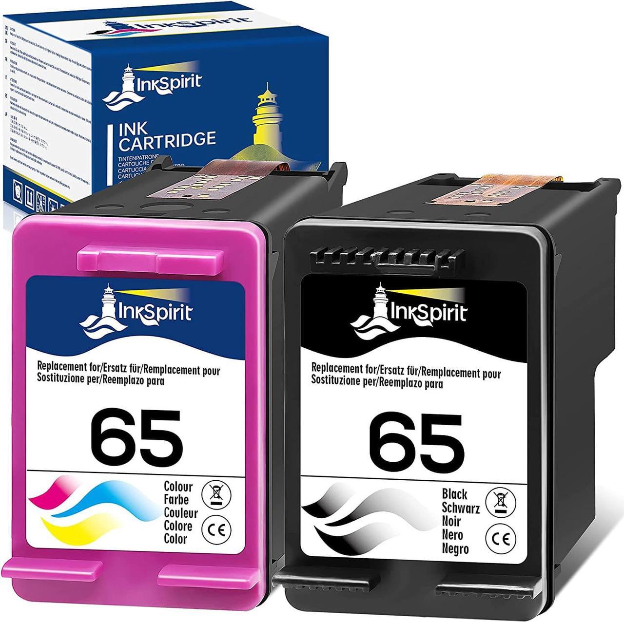 InkSpirit Remanufactured Ink Cartridges Replacement  65 Black Color Combo Pack with Envy 5055 5052 5012 5010 5058 Deskjet 3700 3755 3758 2600 2622 2655 2652 2624 3720 3722 3752 (1 Packs)