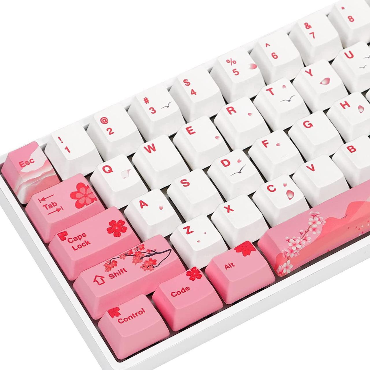 104 PBT Sakura keycap Set Dye Sublimation OEM Pink Custom keycaps for Gateron Kailh Cherry MX 61/87/104 Gaming Mechanical Keyboard