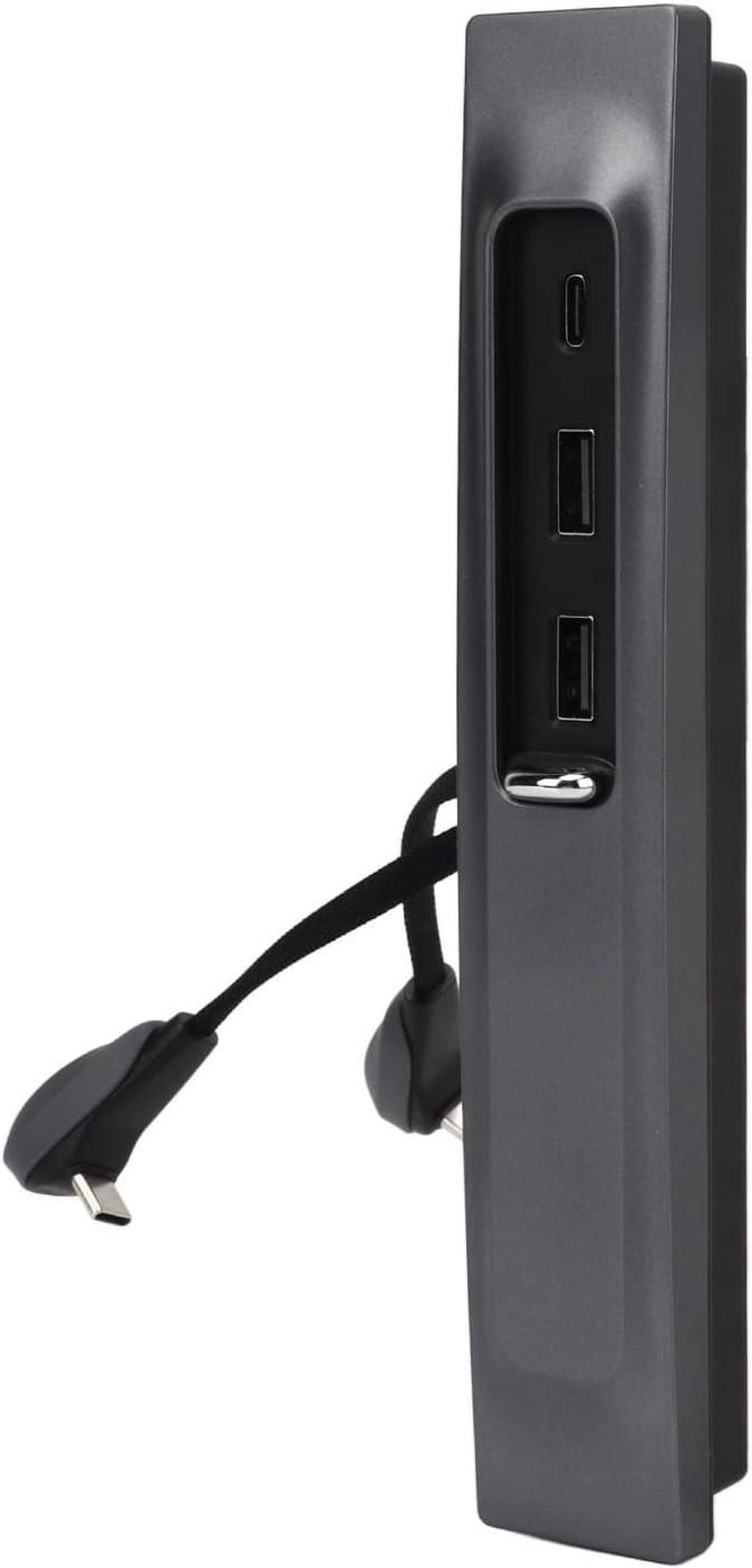 Car Hub Docking Station, Easy Installation Black 2 USB 1 Type C USB LED Hub LED Lights for Car