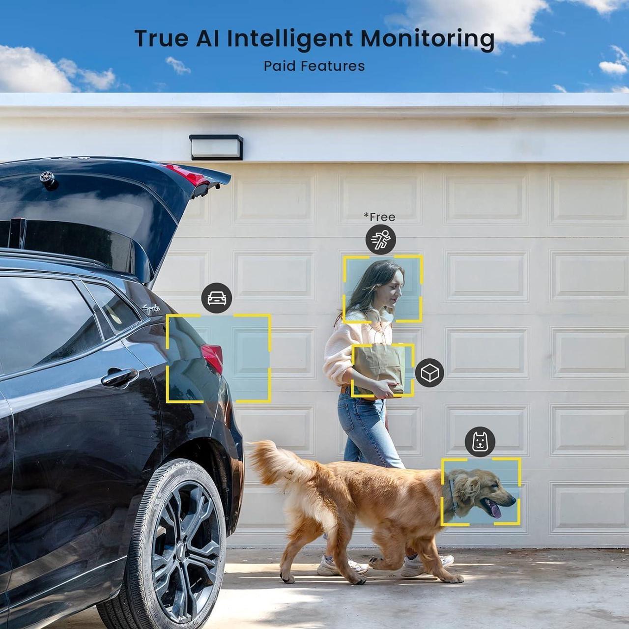 Alt view image 4 of 7 - ieGeek 5MP Security Cameras Wireless Outdoor, Solar Outdoor Security Cameras System 360° PTZ with Spotlight & Siren, 2.4Ghz Outdoor Cameras for Home Security,Color Night Vision, Work with Alexa