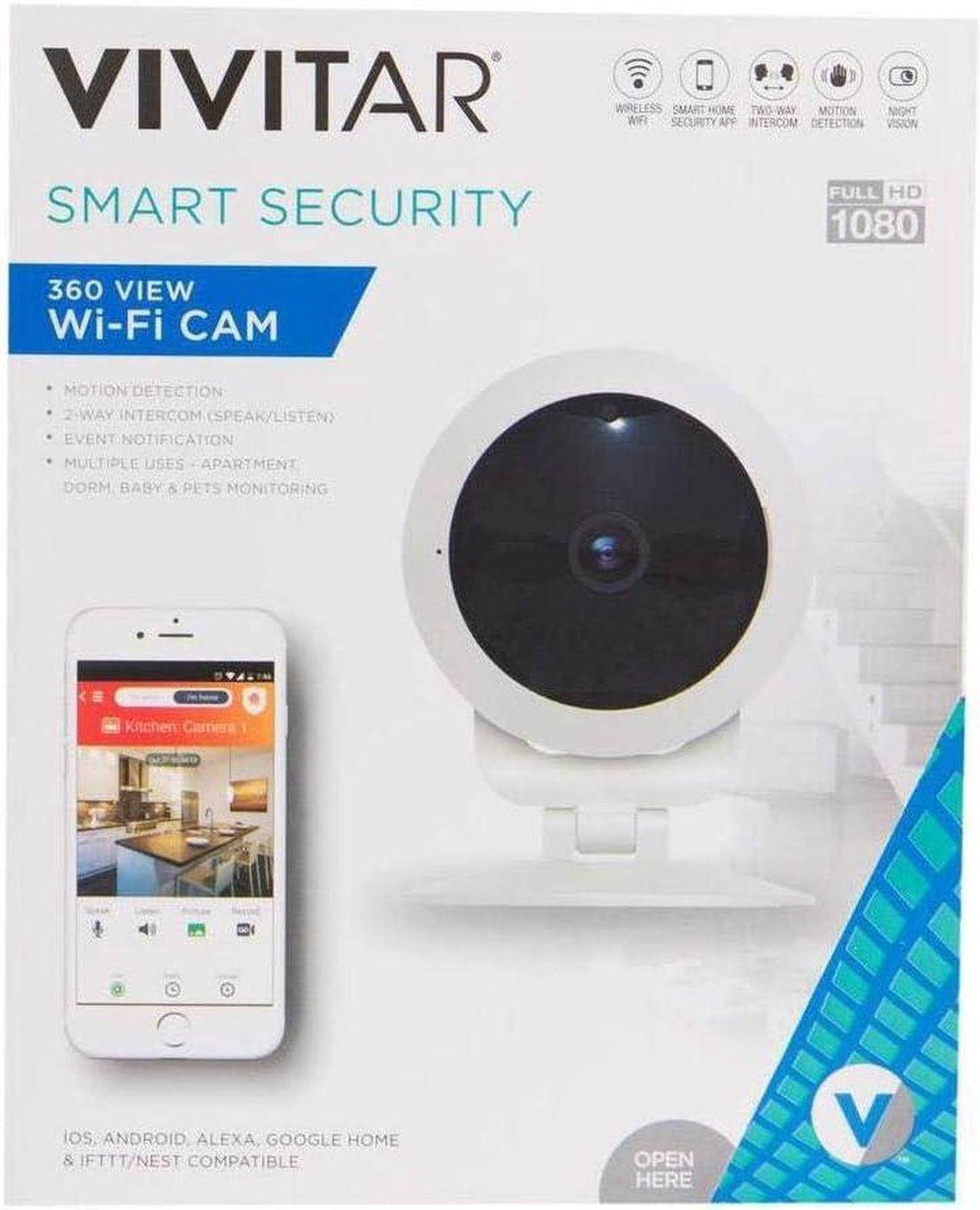 Alt view image 4 of 4 - Vivitar 2 Pack IPC-117 1080p Full HD Wi-Fi Smart IP Camera with 360 Degree View Angle Lens, White