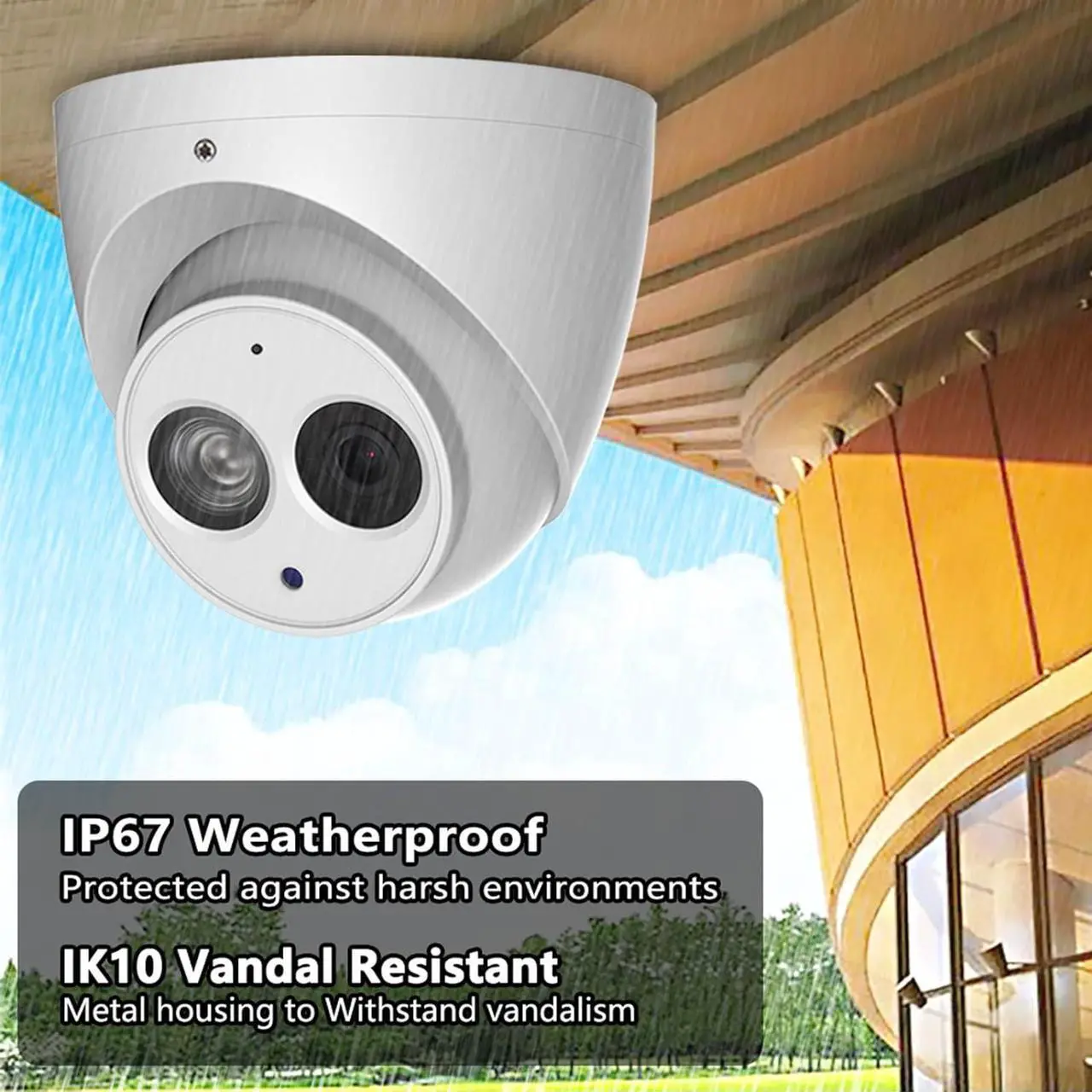 Alt view image 6 of 7 - VIKYLIN 6MP IP PoE Security Camera with 165Ft IR Night Vision, Outdoor Indoor Turret/Dome Surveillance Camera with 2.8mm Lens, Built-in Mic, WDR, 3D DNR, IP67 Waterproof, IVS Detection