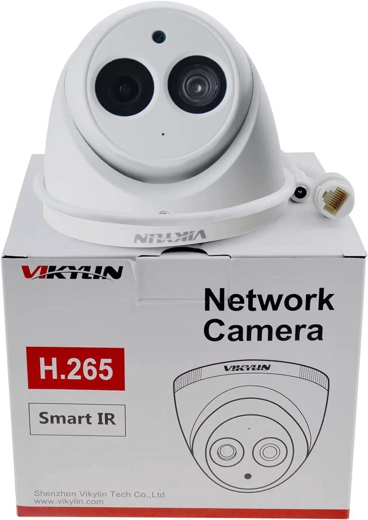 Alt view image 7 of 7 - VIKYLIN 6MP IP PoE Security Camera with 165Ft IR Night Vision, Outdoor Indoor Turret/Dome Surveillance Camera with 2.8mm Lens, Built-in Mic, WDR, 3D DNR, IP67 Waterproof, IVS Detection