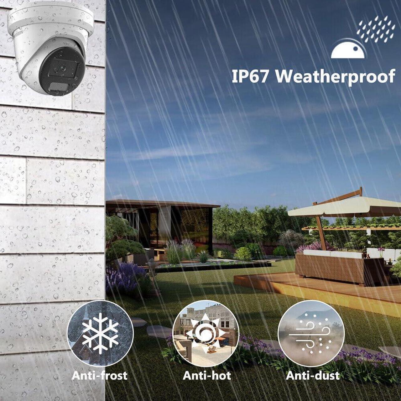 Alt view image 6 of 7 - HIKV DS-2CD2387G2H-LIU 2.8mm 4K 8MP Smart Hybrid Light Color VU Turret PoE IP Camera, 131ft Smart Color Night Vision, Perimeter Protection, Face Capture, Mic, 130dB WDR, Metal,Upgraded DS-2CD2387G2-LU