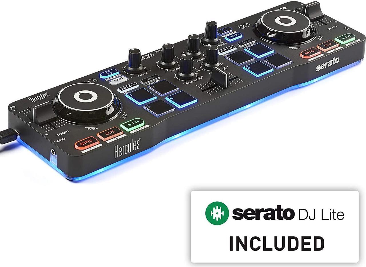 Alt view image 3 of 9 - Hercules DJCONTROL STARLIGHT Compact DJ Controller w/Built-in Serato Sound Card
