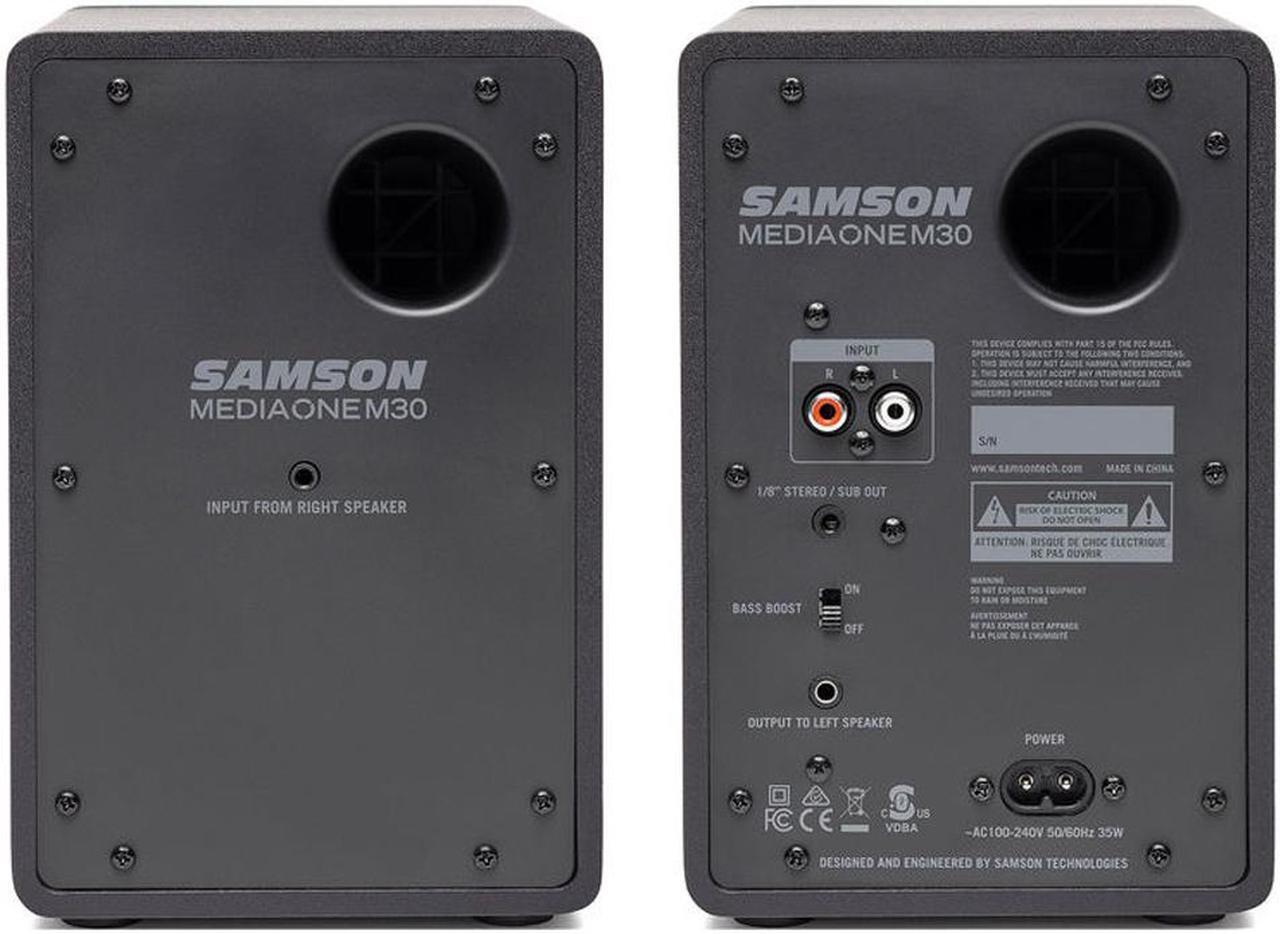 Alt view image 15 of 20 - Samson MediaOne M30 Powered Studio Monitors (Pair)