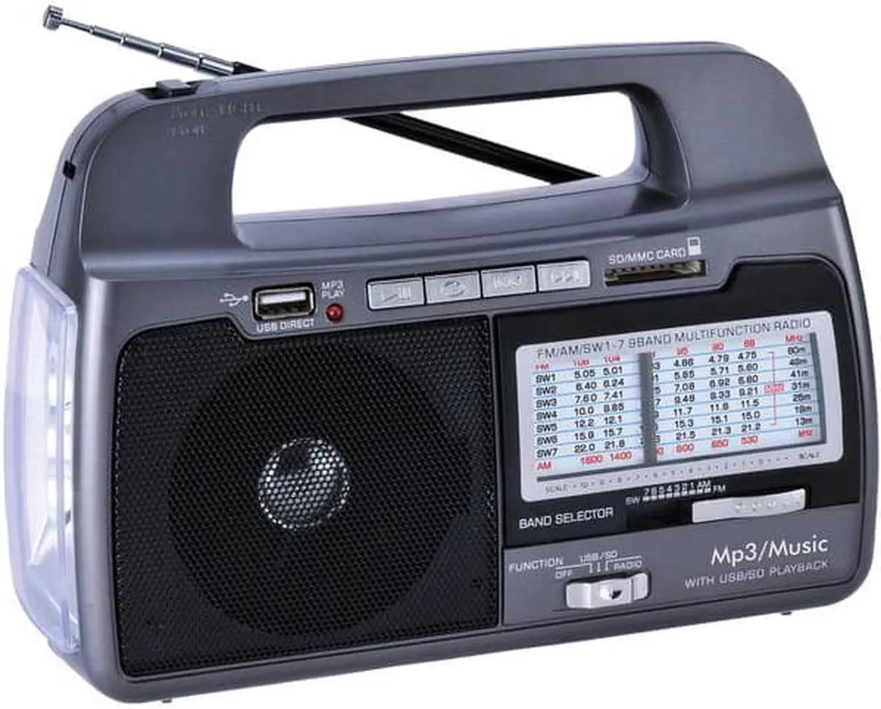 Alt view image 12 of 12 - Supersonic SC-1082 9-Band AM/FM/SW 1-7 Portable Radio