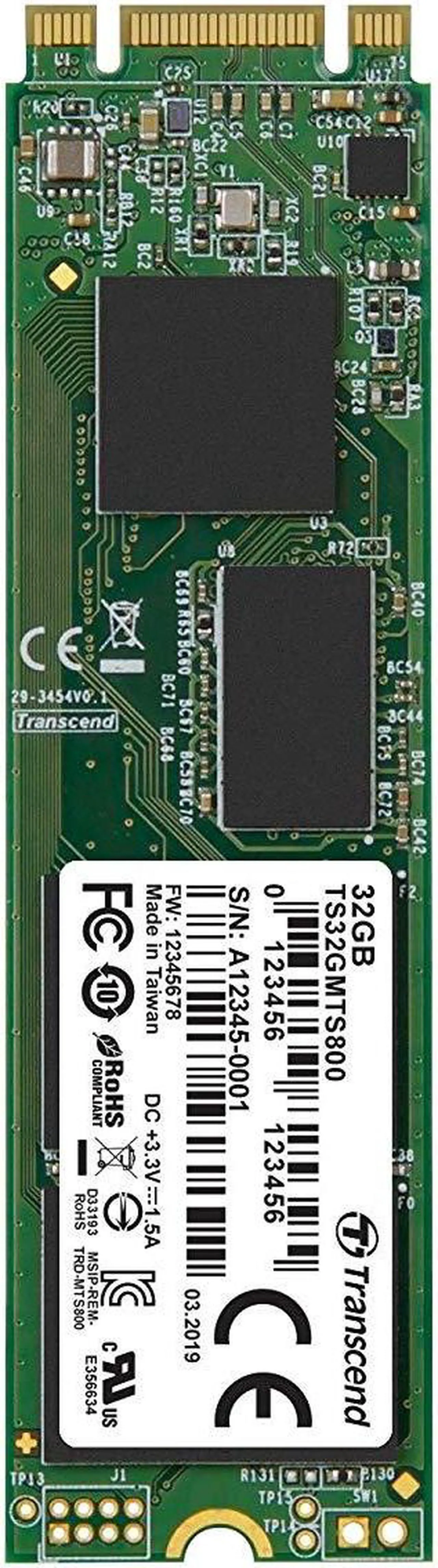 Alt view image 2 of 2 - Transcend MTS800 M.2 2280 32GB SATA III MLC Internal Solid State Drive (SSD) TS32GMTS800
