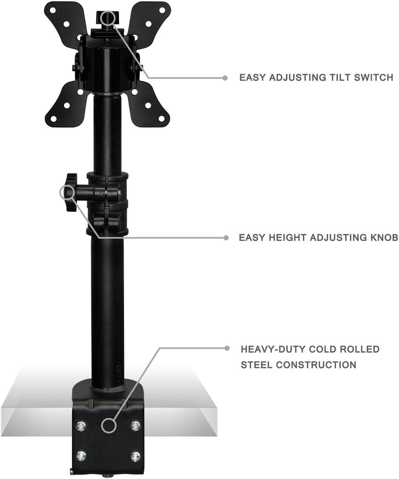 Alt view image 2 of 13 - Mount-It! Vertical Monitor Desk Stand | Height Adjustable | Fits 19-30 Inch Computer Screens
