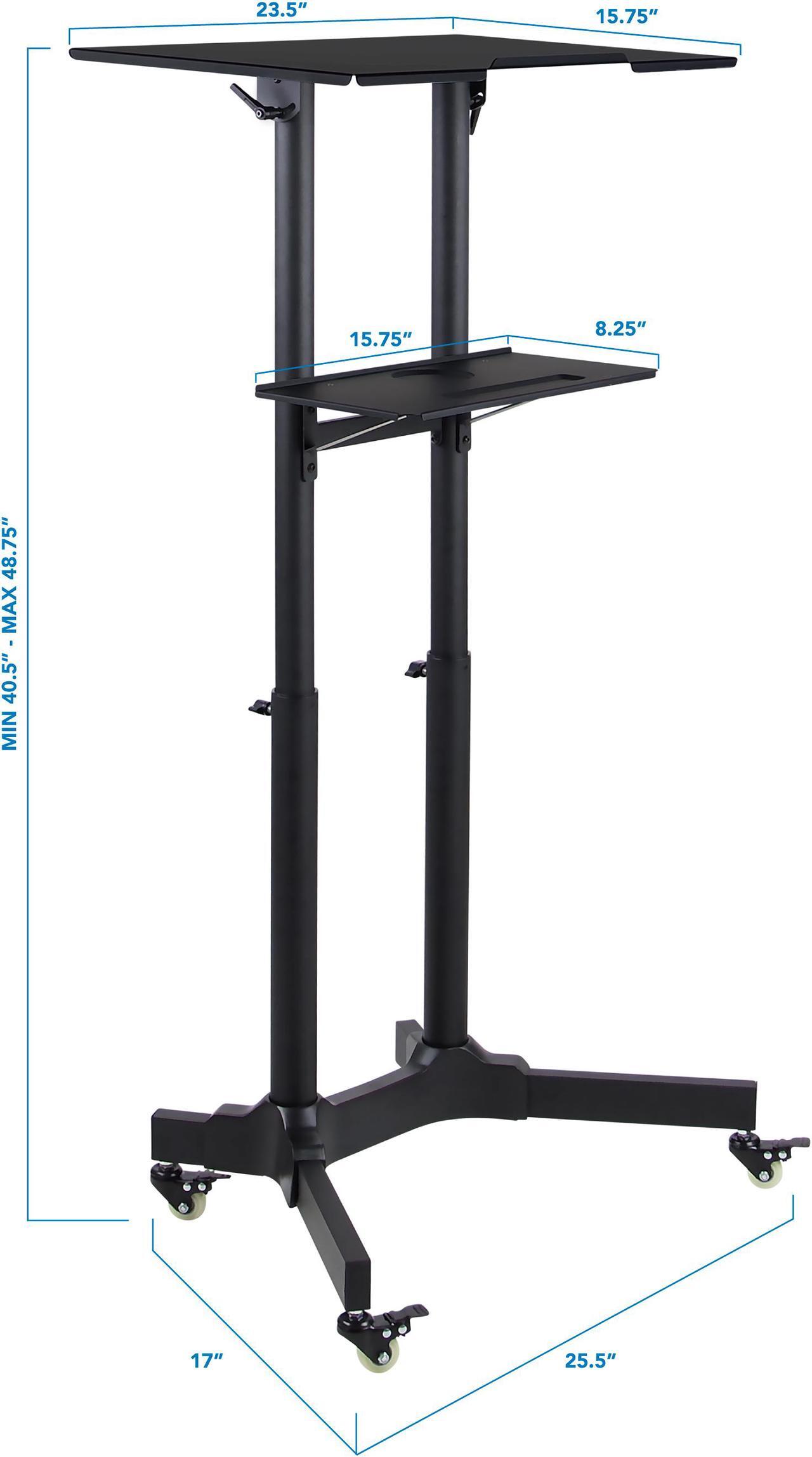 Alt view image 5 of 12 - Mount-It! 24"W Portable Lectern Adjustable Aluminum Standing Podium Black (MI-7971)