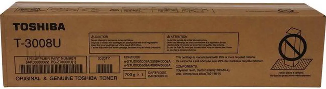 Alt view image 6 of 6 - Black Toner Cartridge for Toshiba T3008U E STUDIO 2008A, E STUDIO 2508A, E STUDIO 3008A, E STUDIO 3008AG, E STUDIO 3508A, E STUDIO 4508A, E STUDIO 5008A, E STUDIO 5008AG, Genuine Toshiba Brand