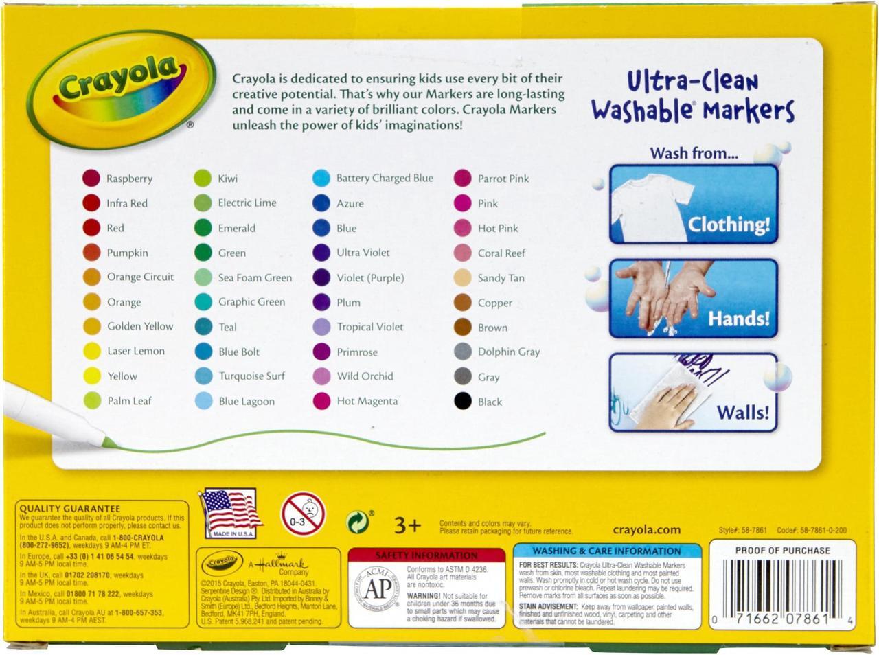 Alt view image 12 of 20 - Crayola Marker,Fine,Wshble,40,Ast 587861