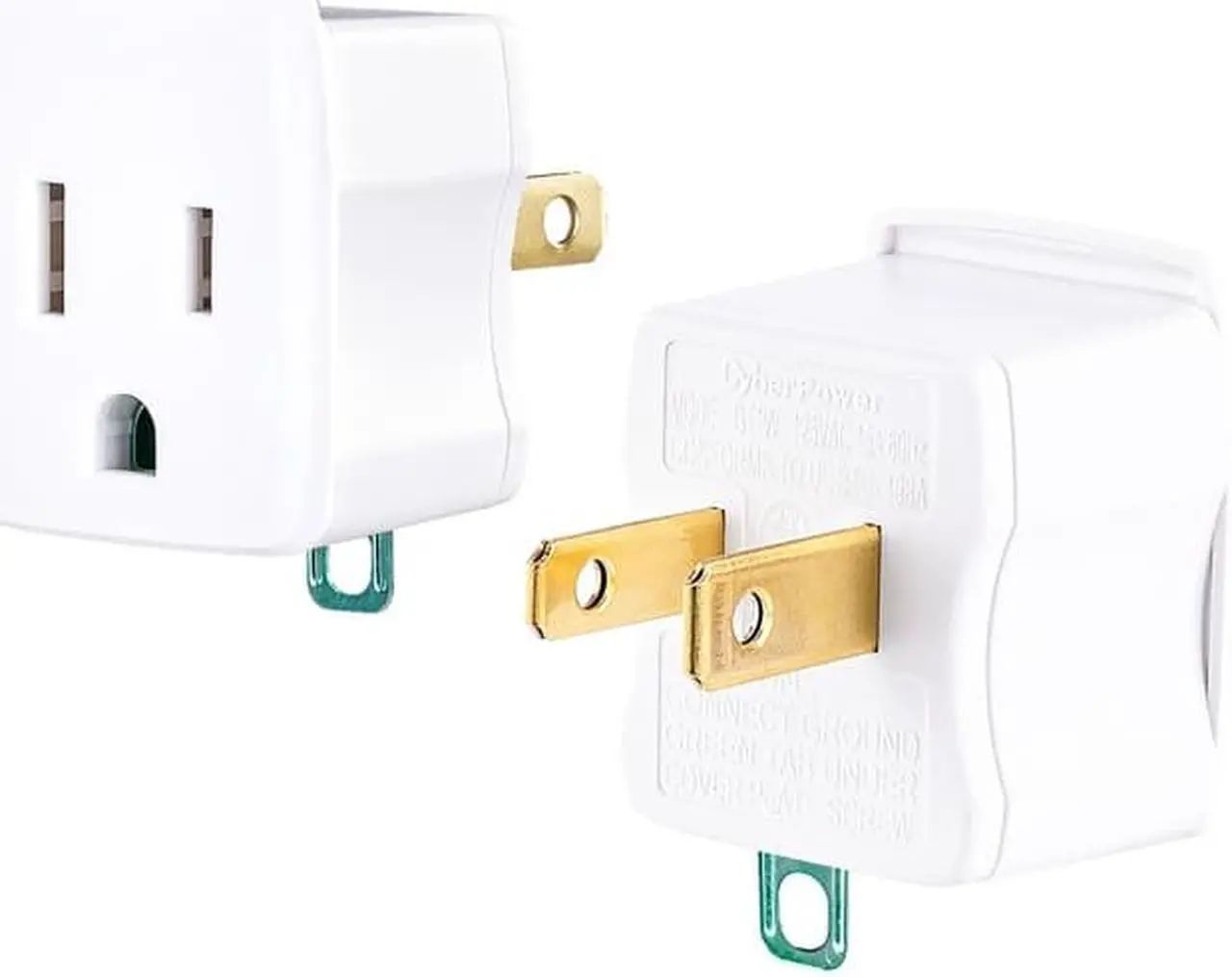 Alt view image 8 of 10 - CyberPower GT1W2PK Power Plug - NEMA 1-15P - 125 V AC / 15 A - White