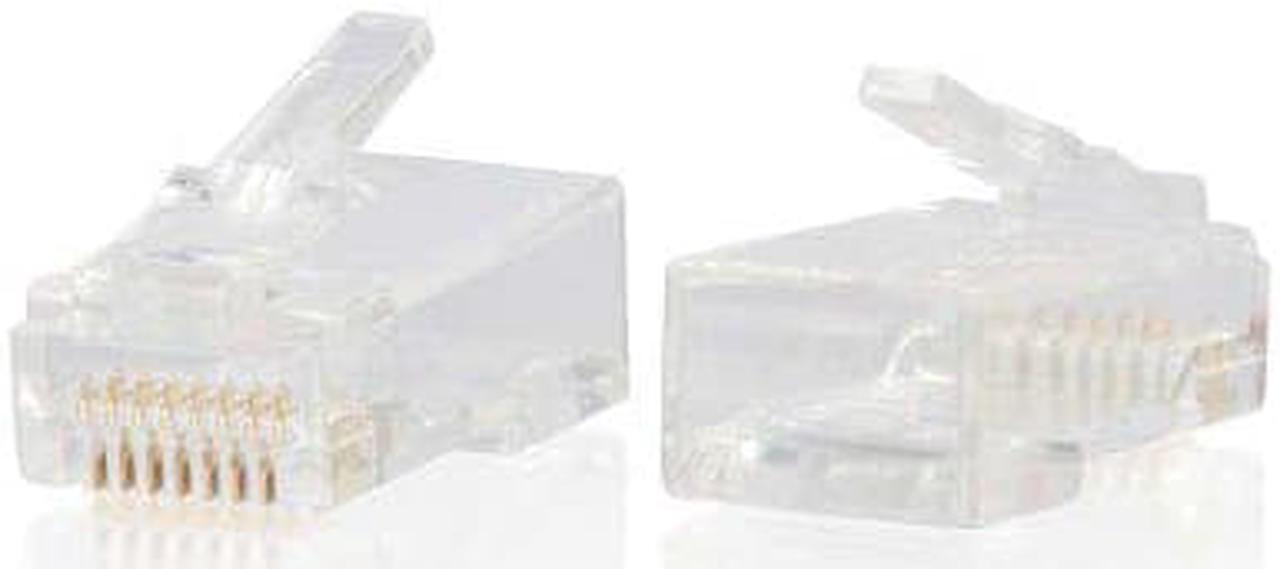 Alt view image 8 of 8 - C2G RJ45 Cat6 Modular Plug for Round Solid/Stranded Cable - 50pk - 50 Pack - 1 x RJ-45 Male - Clear