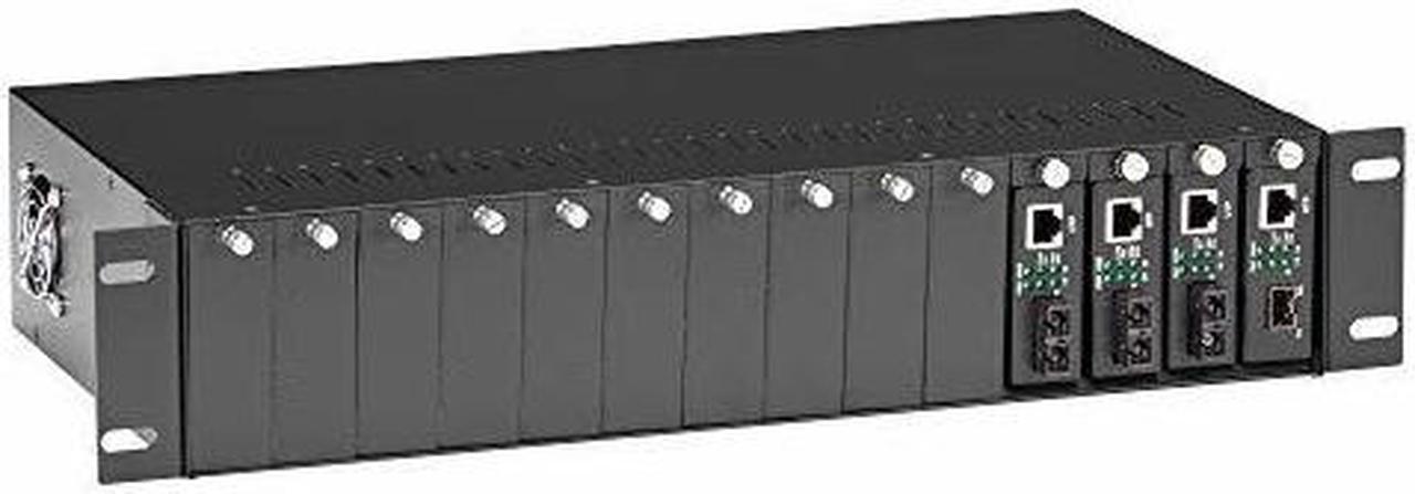 Alt view image 4 of 8 - Black Box LHGC-RACK Copper to Fiber Media Converter Chassis - 2U 14-Slot
