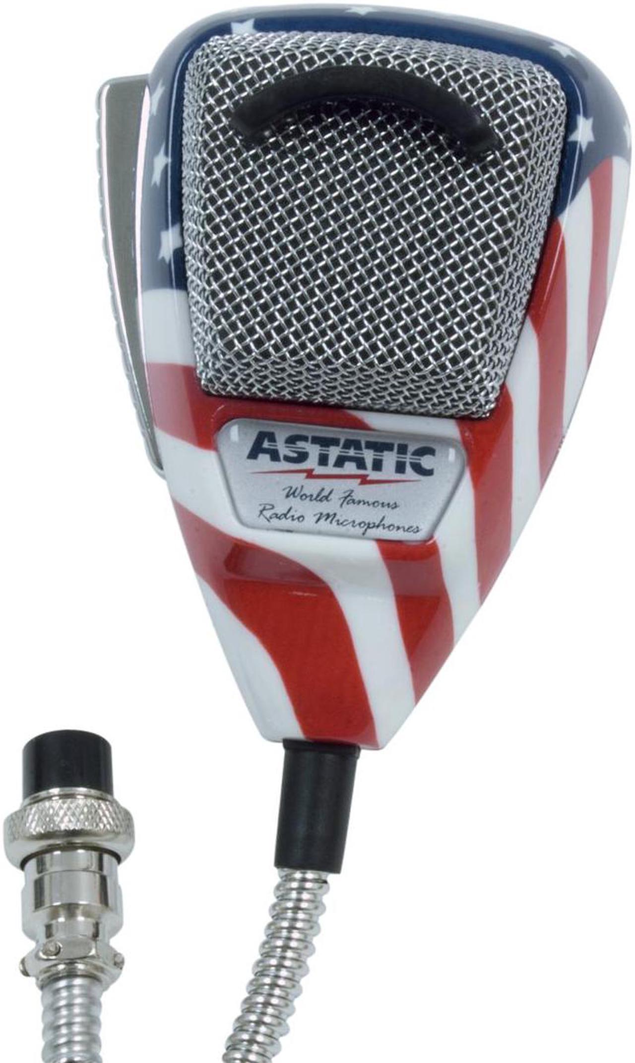 Alt view image 2 of 9 - ASTATIC TM 302-10309 636L NOISE CANCELING 4-PIN CB MICROPHONE  STARS N     STRIPES