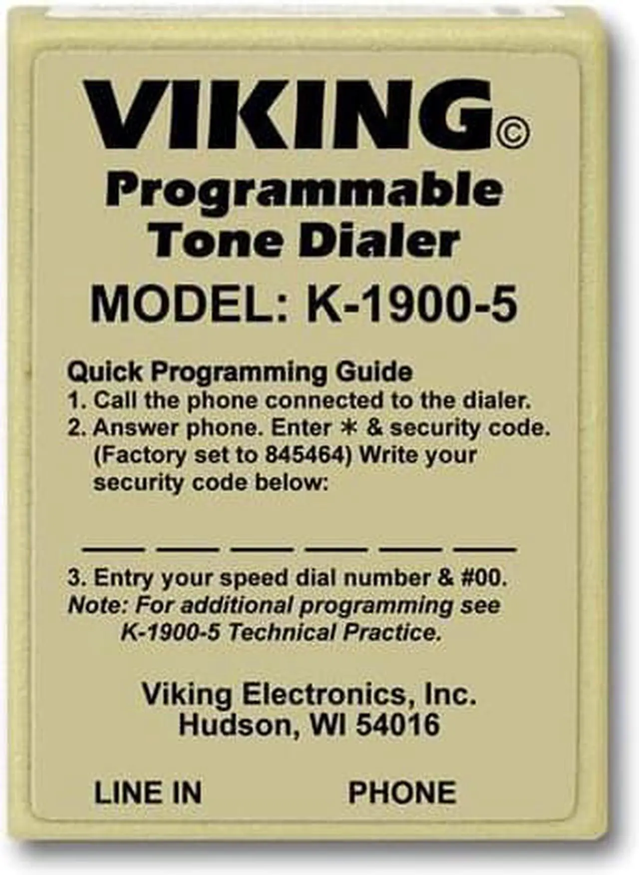 Alt view image 9 of 13 - Viking Electronics - K-1900-5 - Viking Electronics K-1900-5 Touch Tone Dialer - 2.1 Width x 1 Depth x 2.9 Height