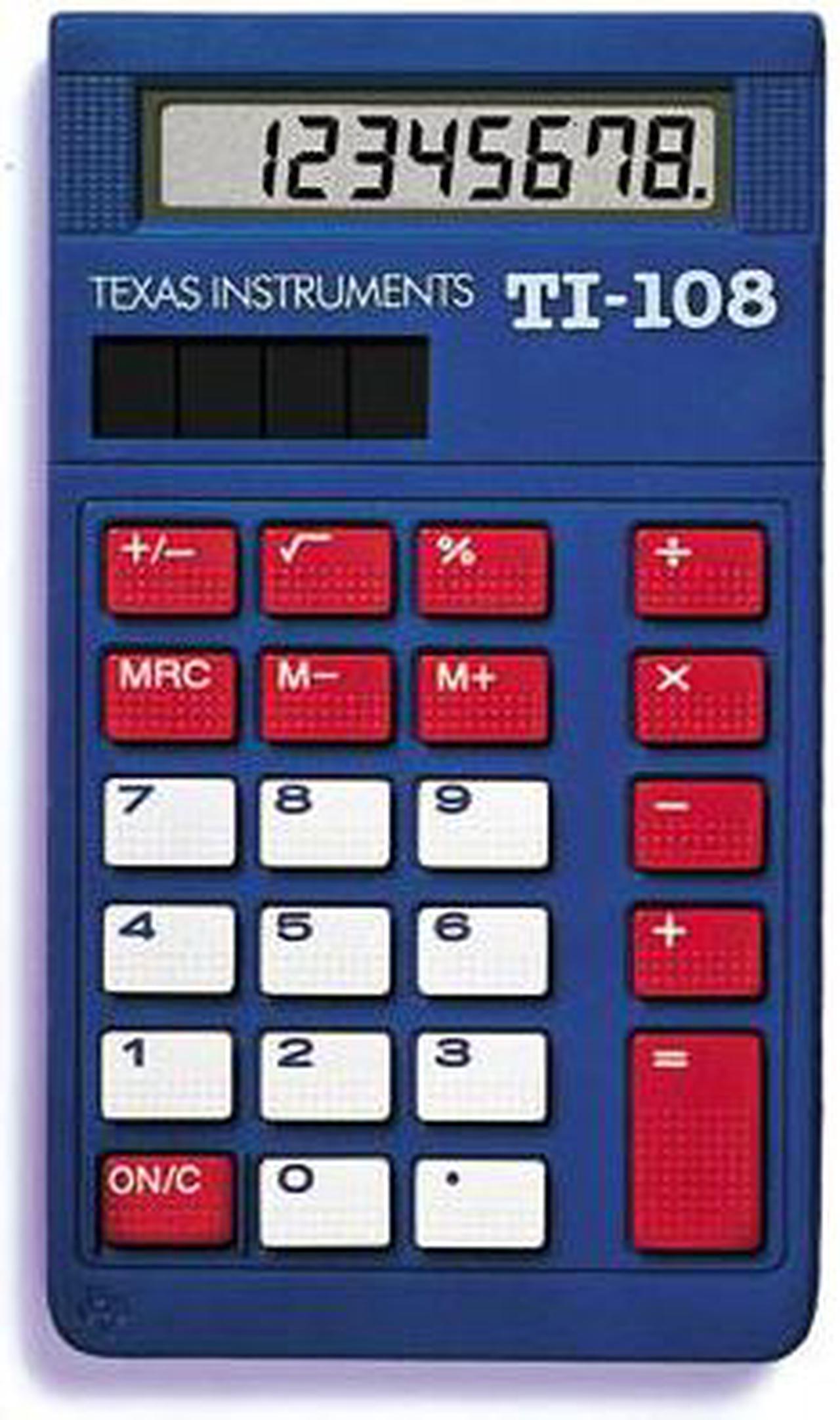 Main image of Texas Instruments TI-108 Teacher Kit TI-108TK 8-Digit Desktop Calculator Blue TI108TK