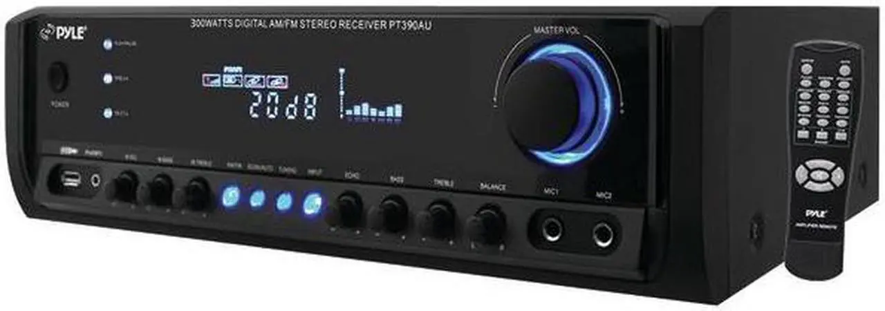 Alt view image 8 of 10 - Pyle Audio - PT390AU - PyleHome PT390AU AM/FM Receiver - 300 W RMS - 4 Channel - AM, FM - USB - iPod Supported