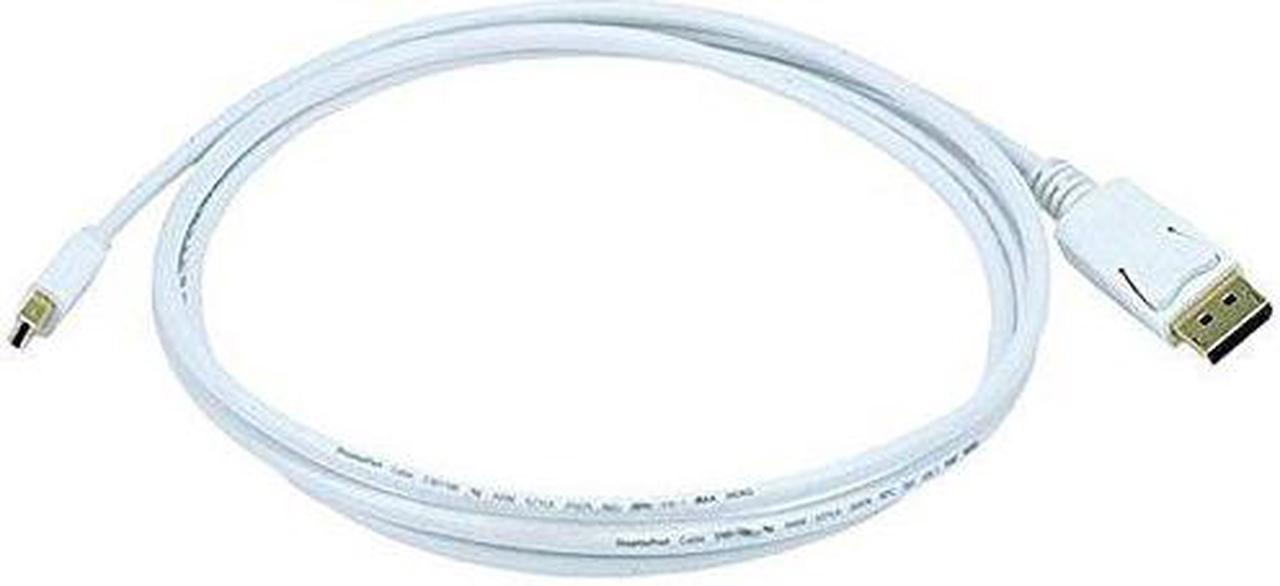 Monoprice 6ft Gold Plated 32AWG Mini DisplayPort to DisplayPort Cable - White