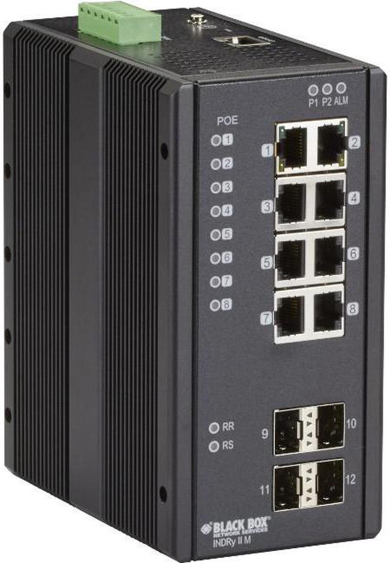 BLACK BOX LIE1014A GIGABIT ETHERNET (1000-MBPS) EXTREME TEMPERATURE MANAGED POE+ SWITCH - (8) 10/10