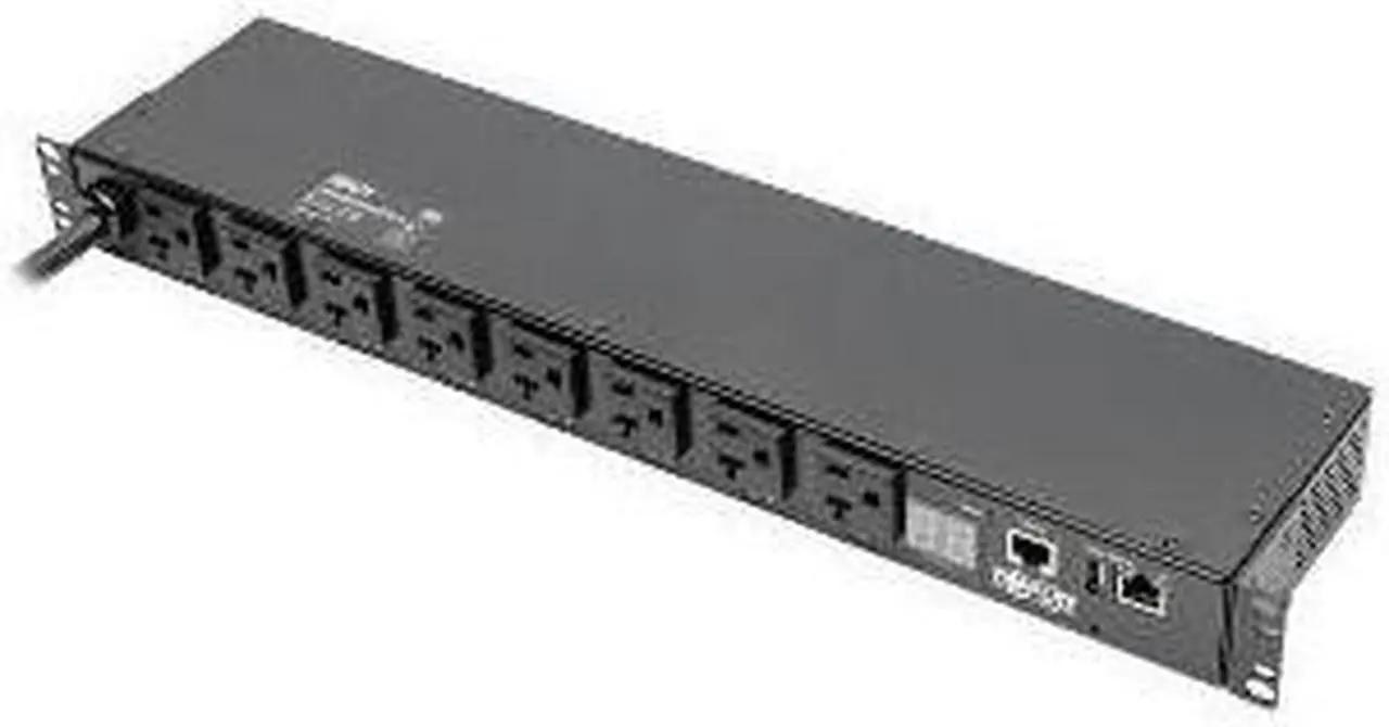 Alt view image 9 of 20 - Tripp Lite 1.9kW Single-Phase Switched PDU, LX Platform Interface, 120V Outlets (8 x 5-15/20R), NEMA L5-20P, 12.0 Feet Cord, 1U Rack, TAA (PDUMH20NET2LX)