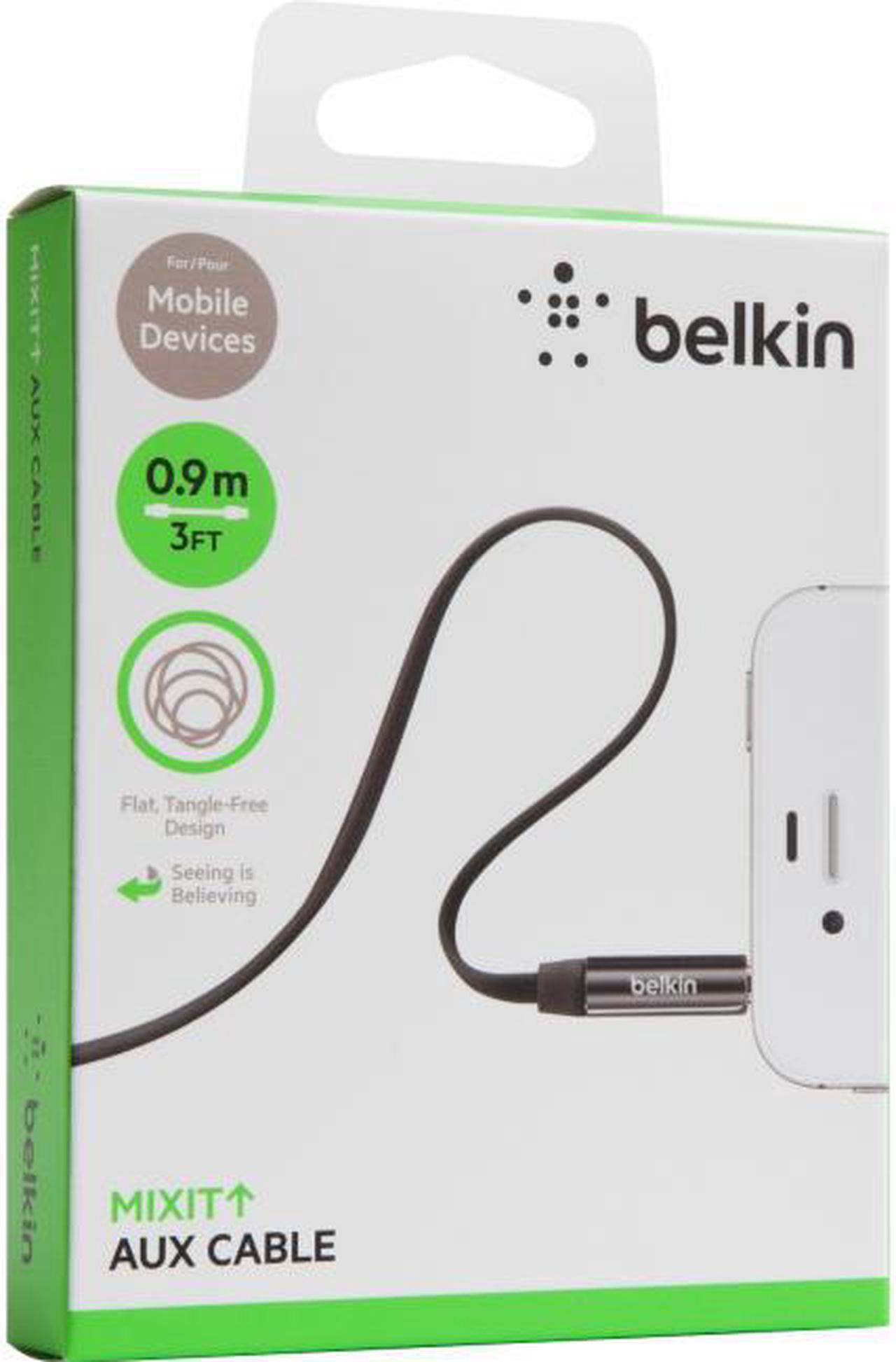 BELKIN COMPONENTS AV10127TT03-BLK CABLE,3.5MM AUDIO,M/M,FLAT,STRAIGHT,NIC